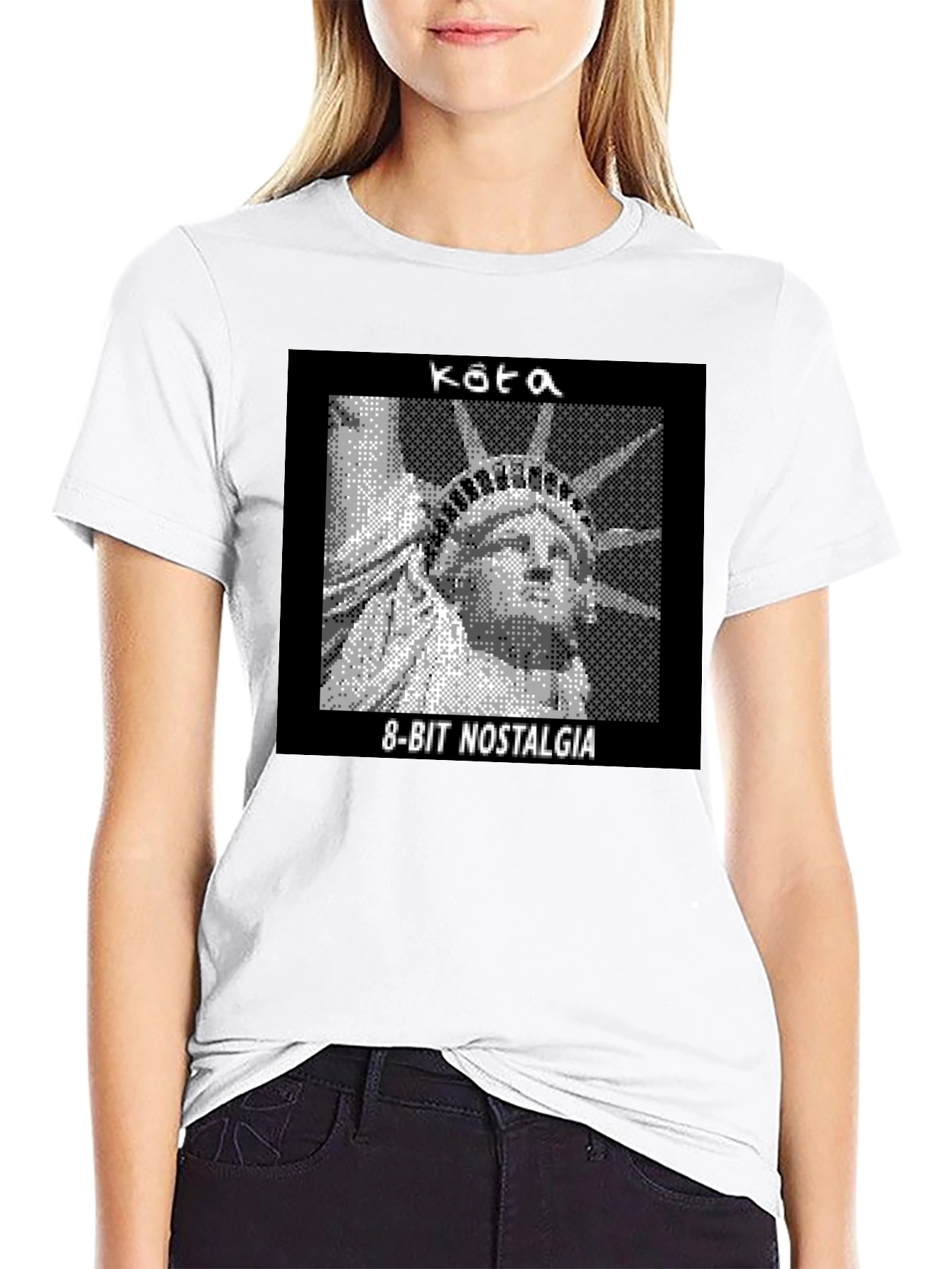 8-Bit Statue of Liberty Graphic Tee - Nostalgia T-Shirt