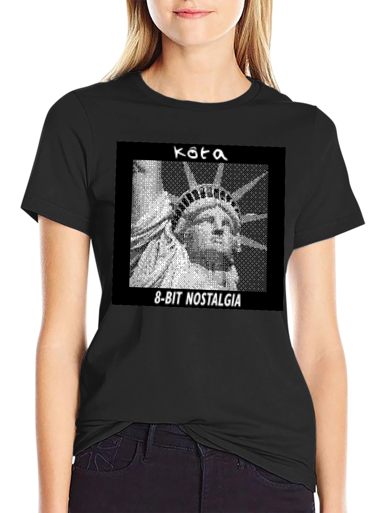 8-Bit Statue of Liberty Graphic Tee - Nostalgia T-Shirt