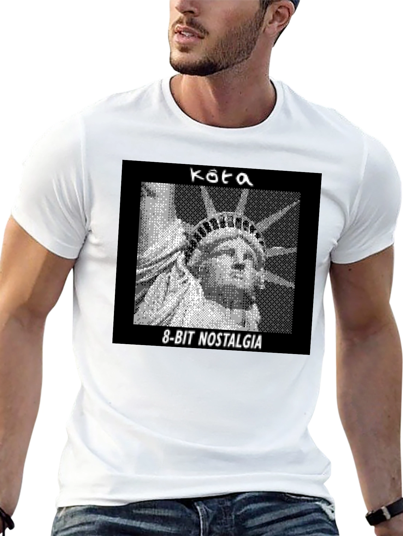 8-Bit Statue of Liberty Graphic Tee - Nostalgia T-Shirt