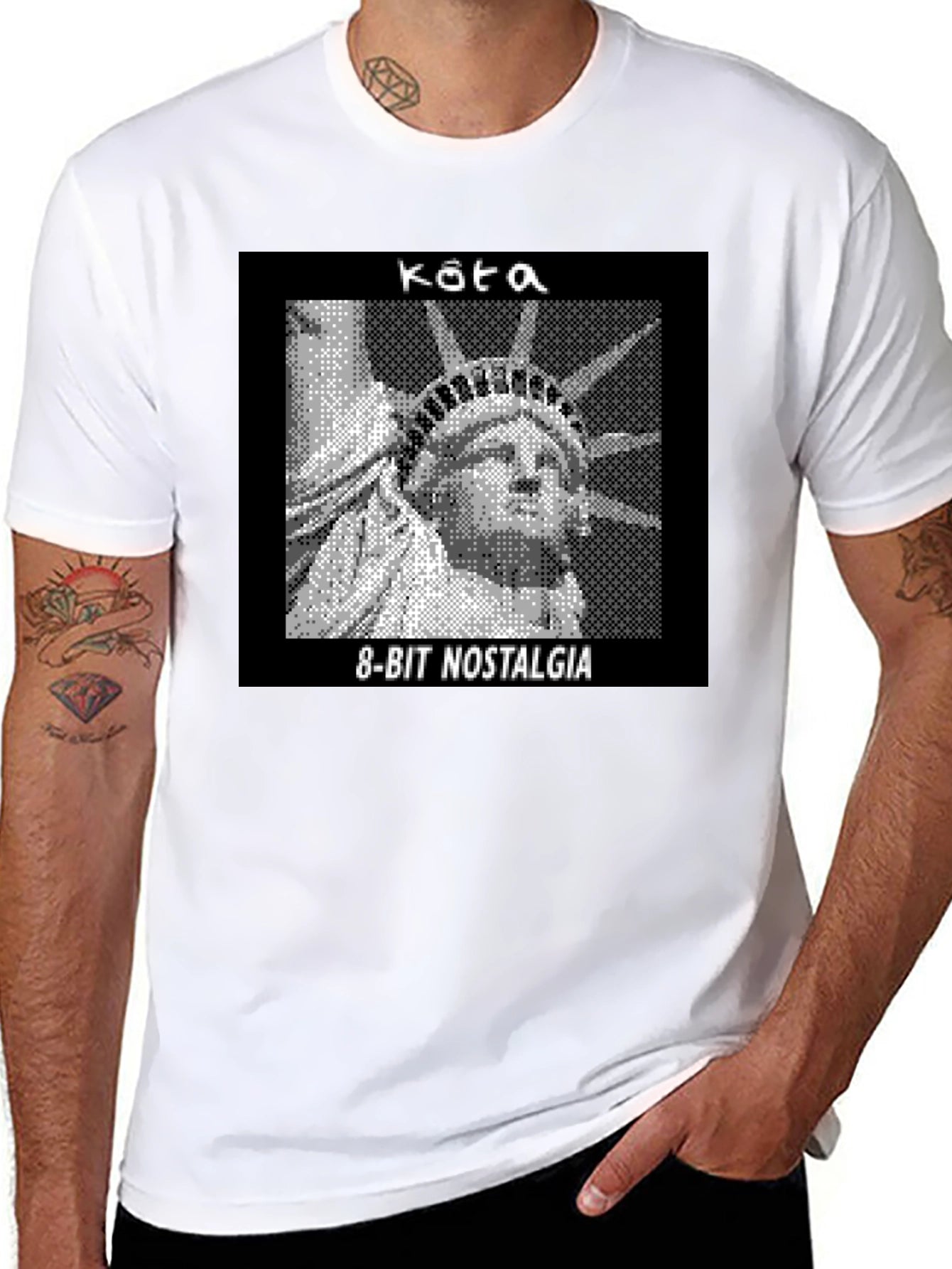 8-Bit Statue of Liberty Graphic Tee - Nostalgia T-Shirt
