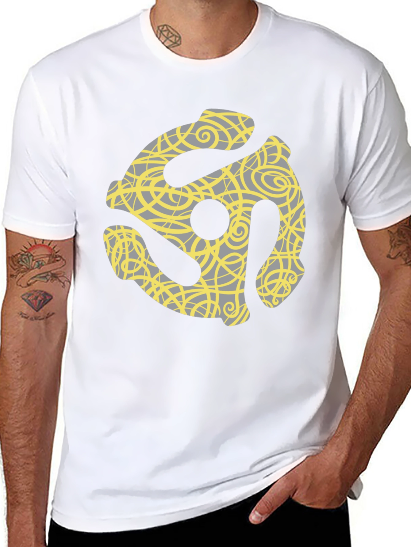 Retro 45 Adapter Tee - Black Graphic T-Shirt