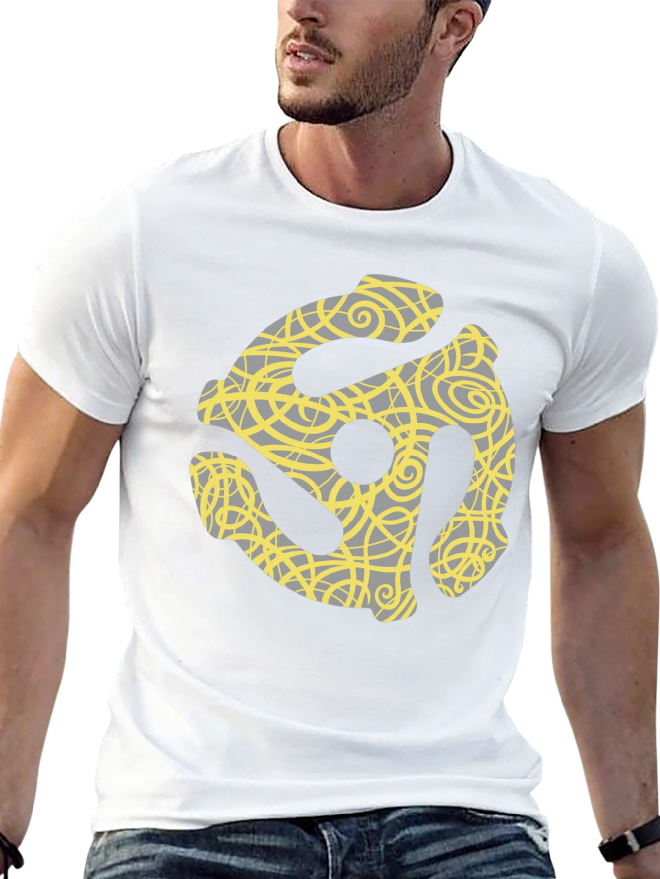 Retro 45 Adapter Tee - Black Graphic T-Shirt