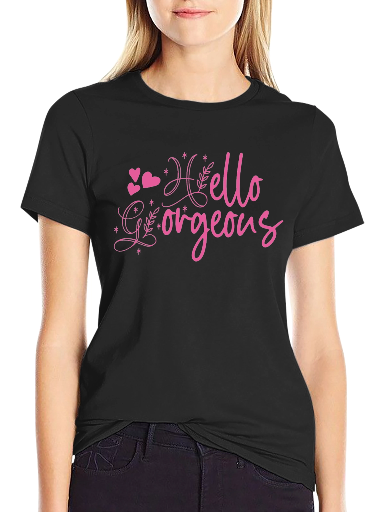 Hello Gorgeous Graphic Tee - Trendy Womens T-Shirt
