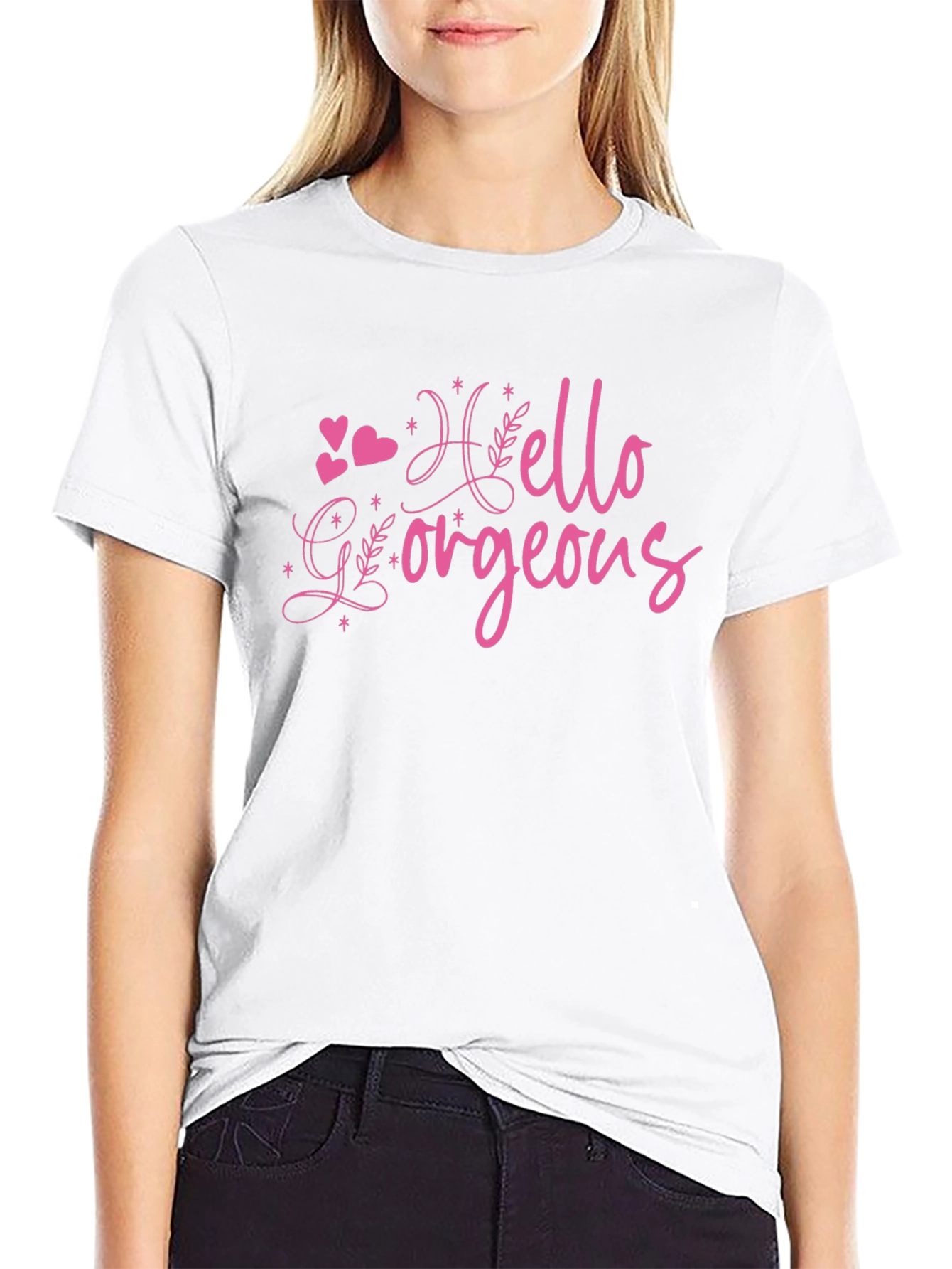 Hello Gorgeous Graphic Tee - Trendy Womens T-Shirt