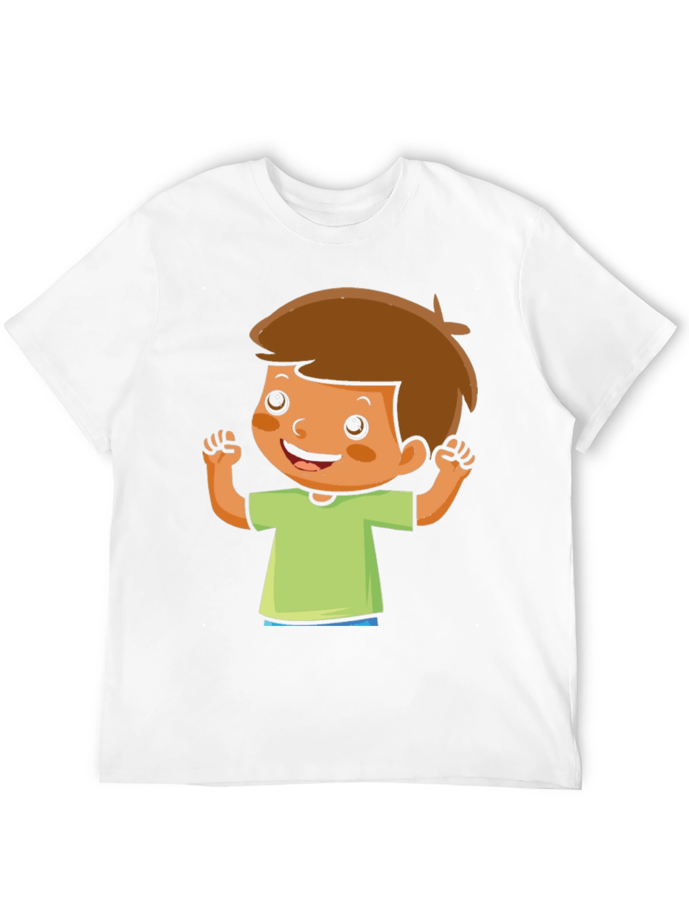 Cartoon Boy Graphic Tee - Black Cotton Shirt