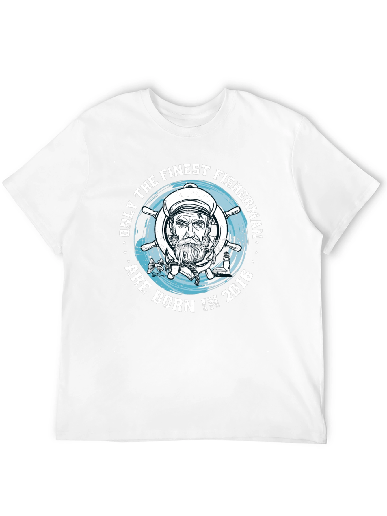 Finest Fisherman Born in 2016 Black T-Shirt