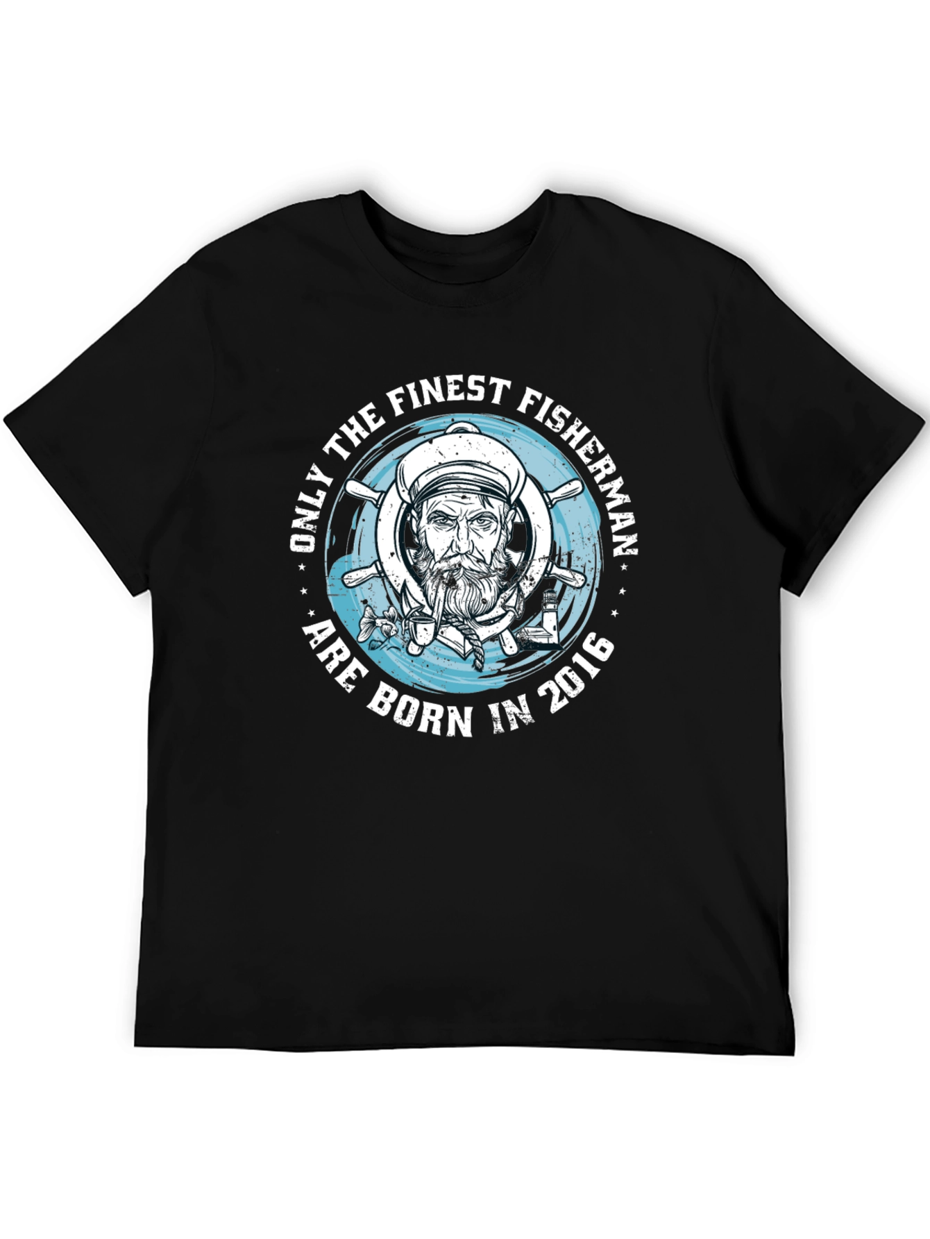 Finest Fisherman Born in 2016 Black T-Shirt