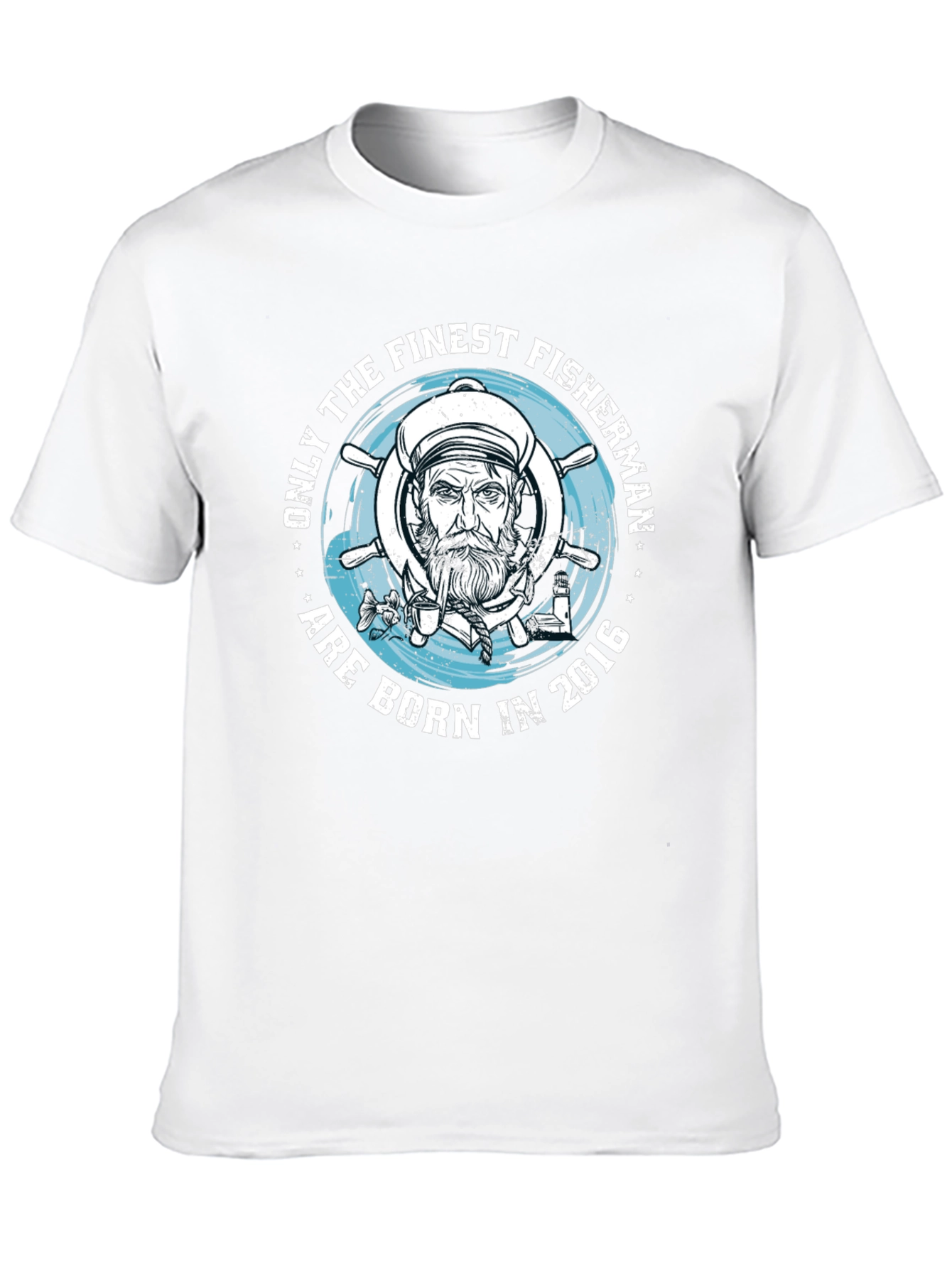 Finest Fisherman Born in 2016 Black T-Shirt