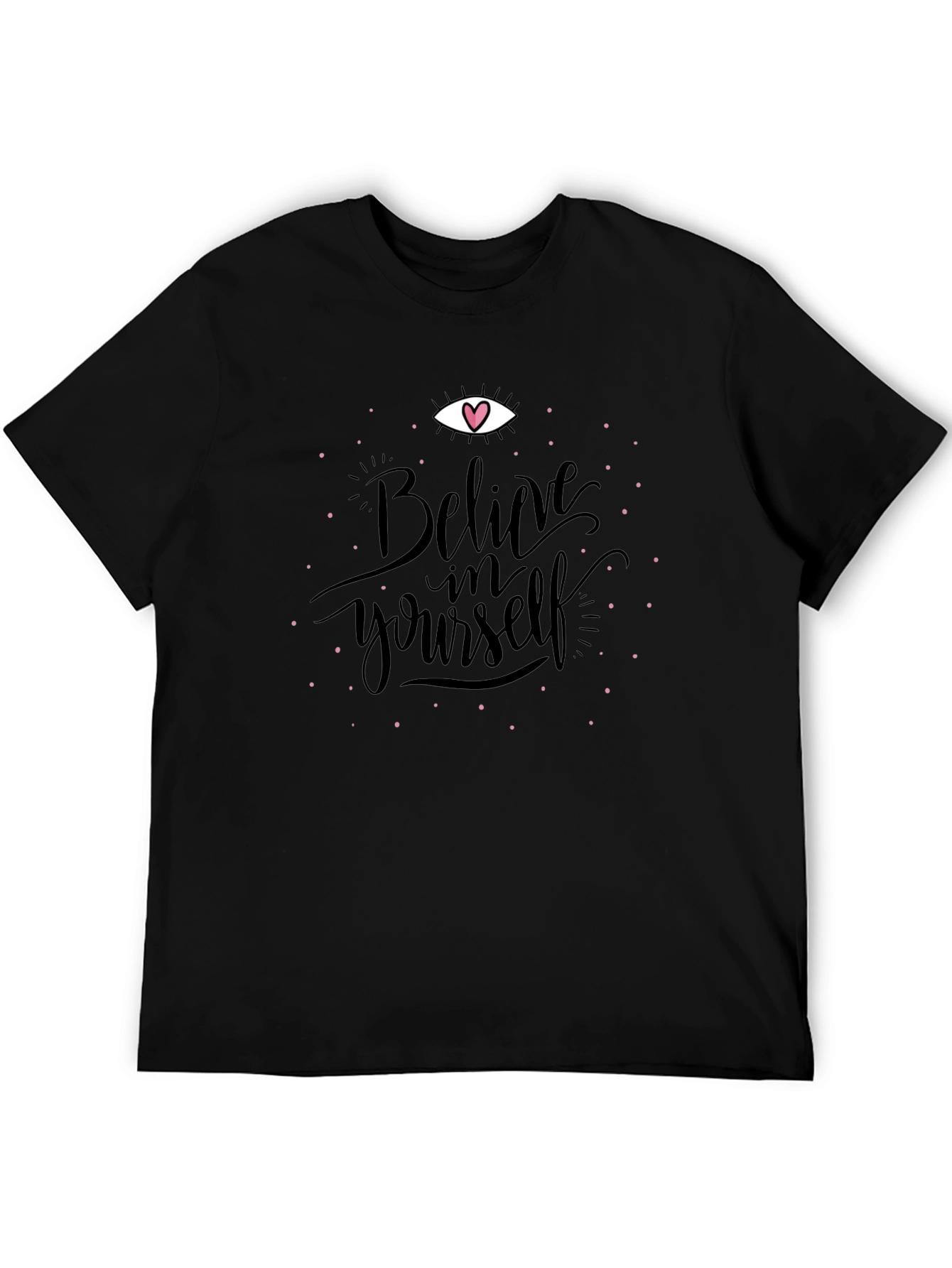 Believe in Yourself Graphic Tee - Black Cotton