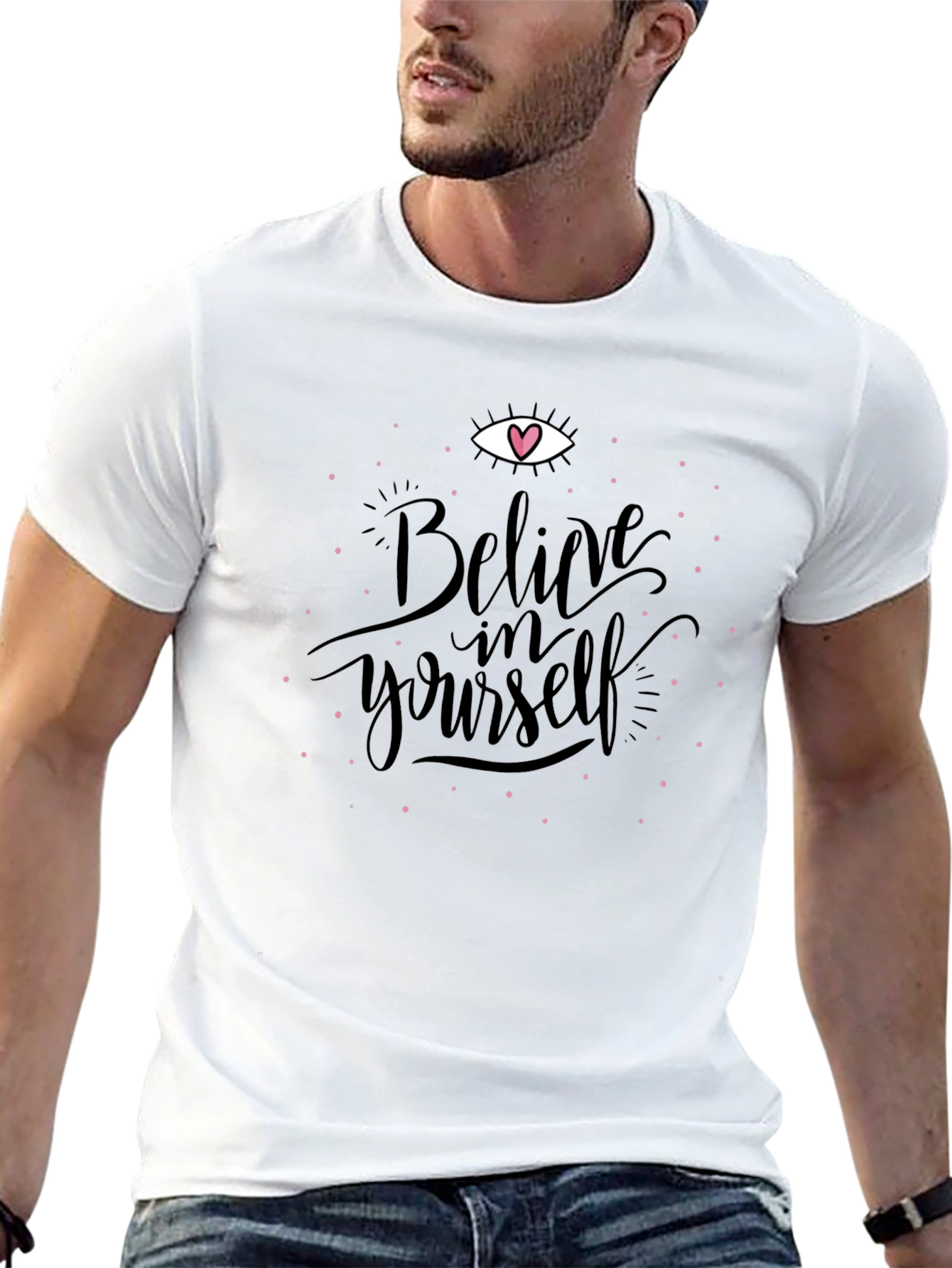 Believe in Yourself Graphic Tee - Black Cotton