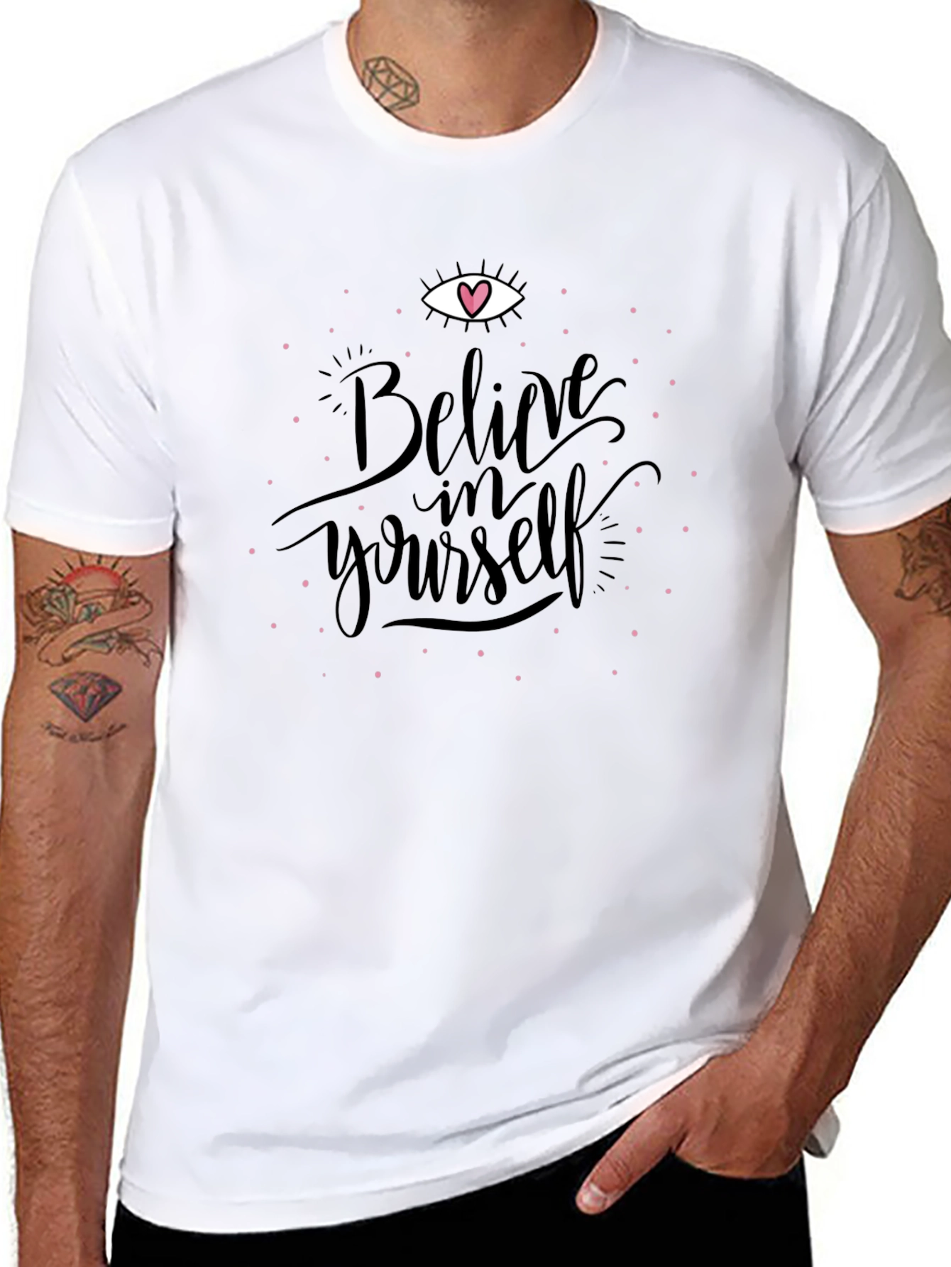 Believe in Yourself Graphic Tee - Black Cotton