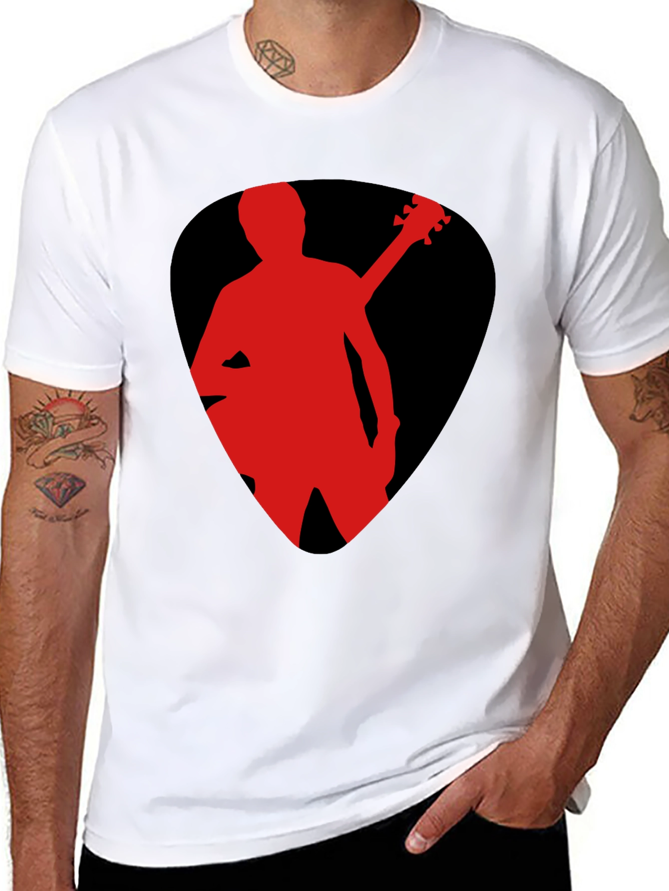 Guitar Pick Silhouette T-Shirt - Black