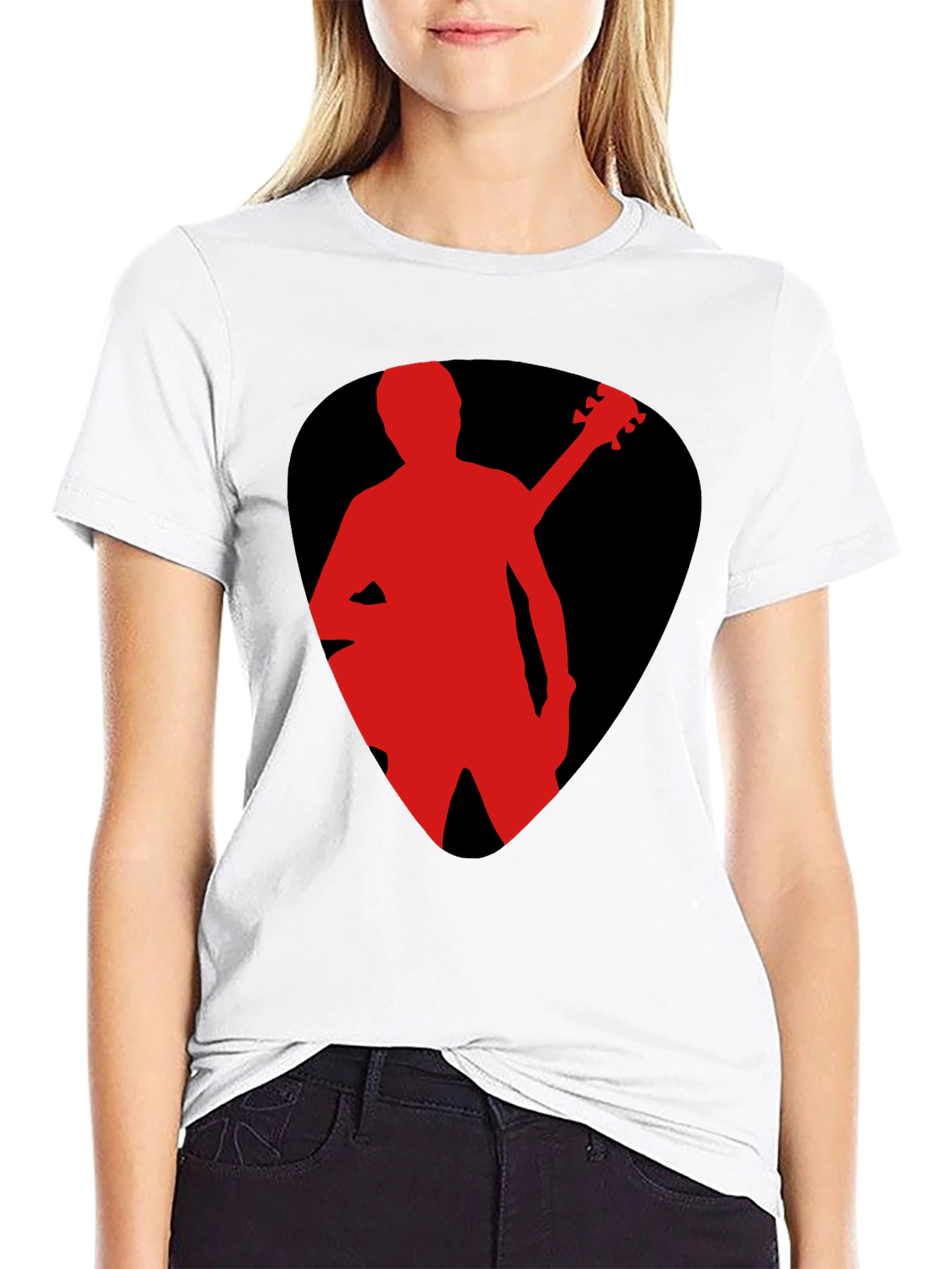 Guitar Pick Silhouette T-Shirt - Black