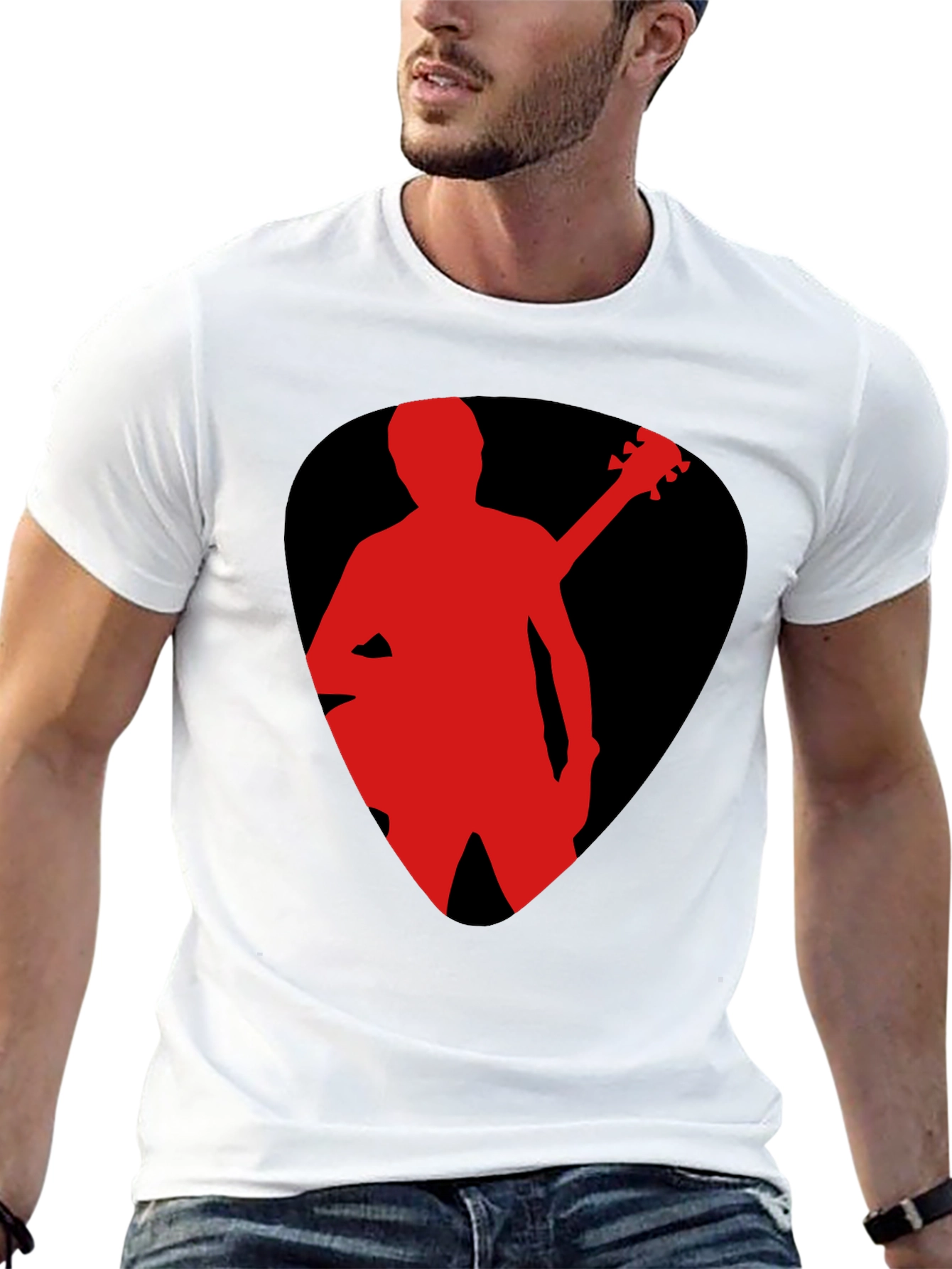 Guitar Pick Silhouette T-Shirt - Black