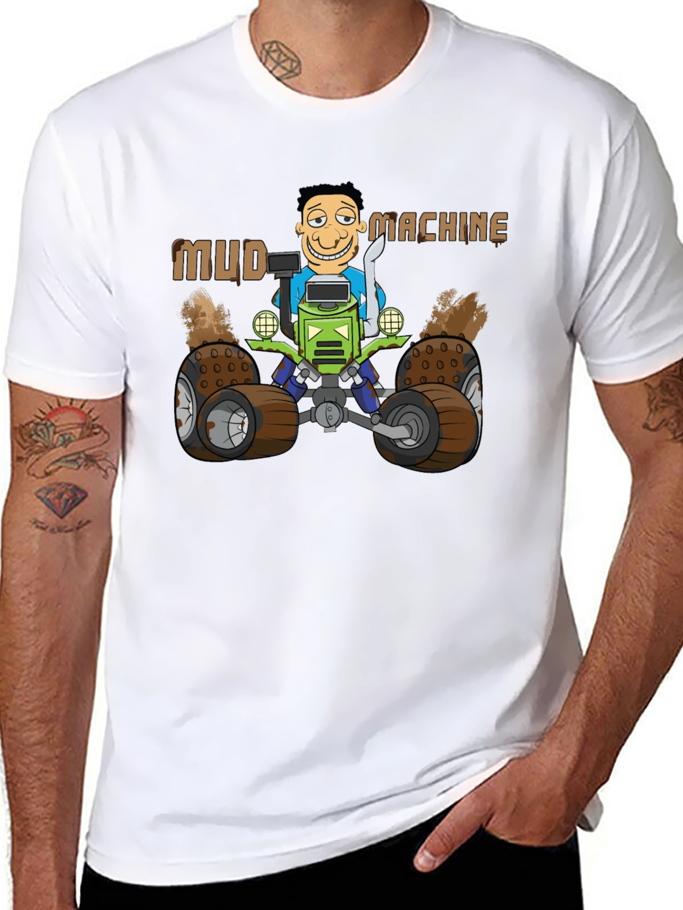 Mud Machine Cartoon Graphic T-Shirt