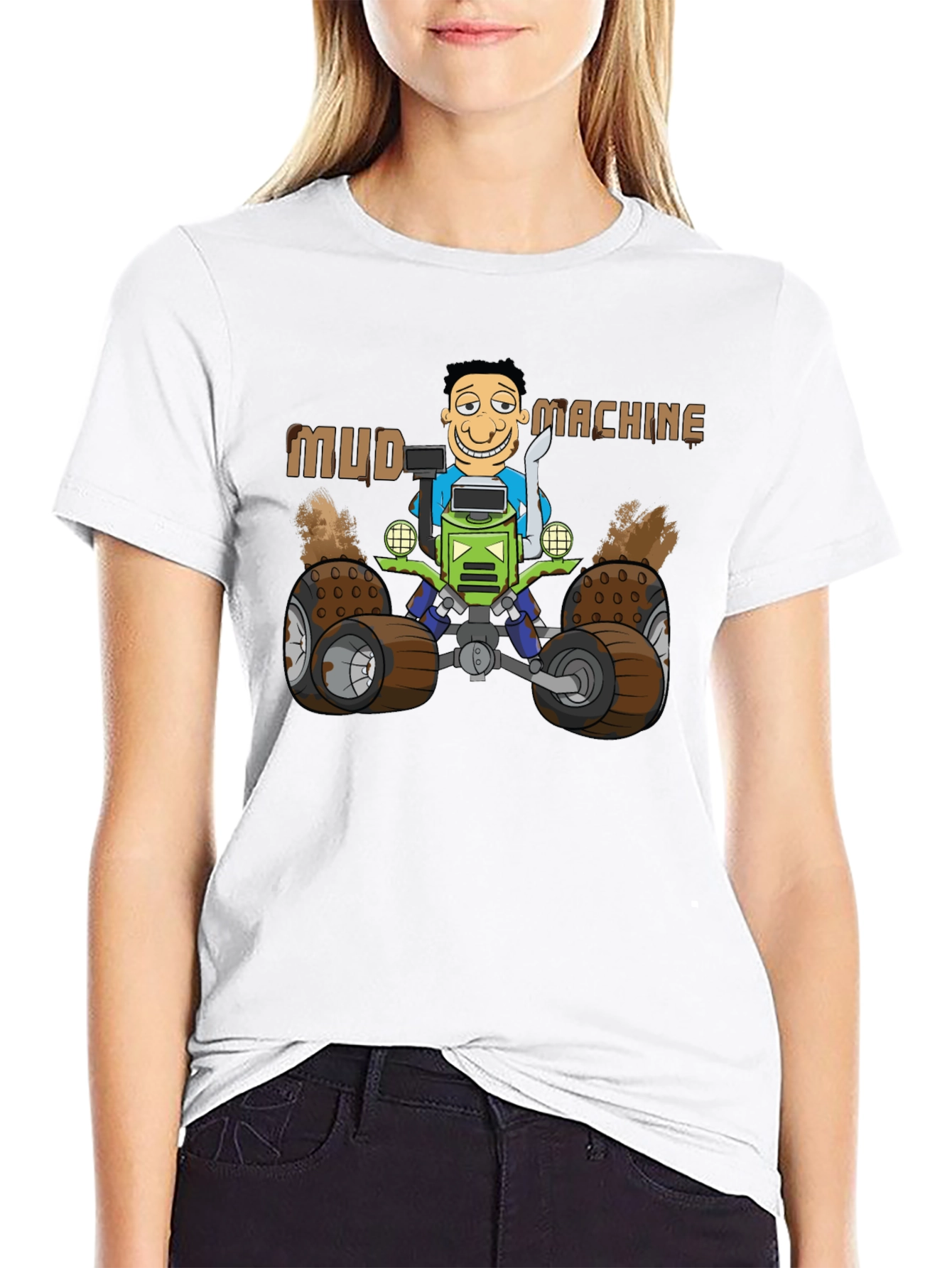 Mud Machine Cartoon Graphic T-Shirt