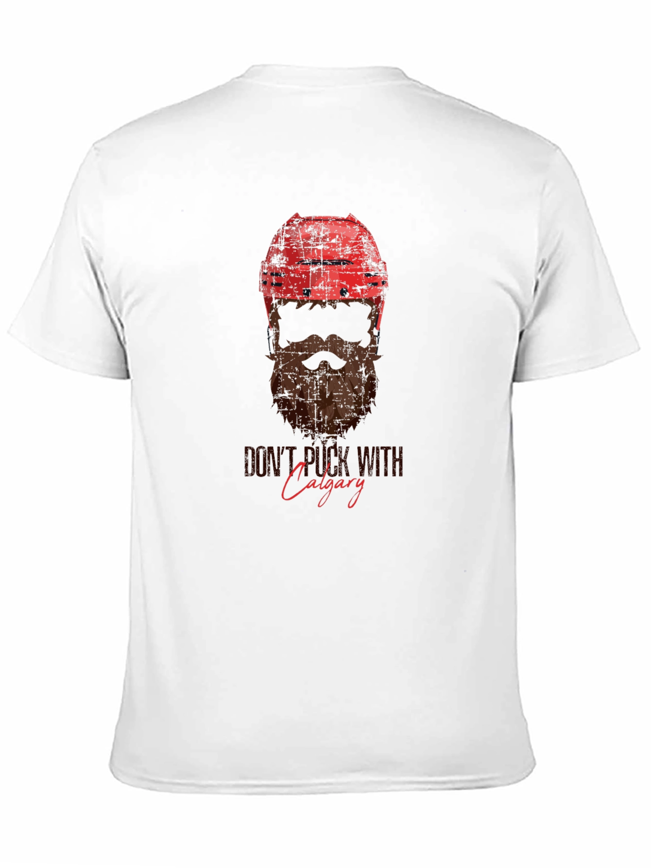 Hockey Helmet & Beard Graphic T-Shirt - Calgary Pride