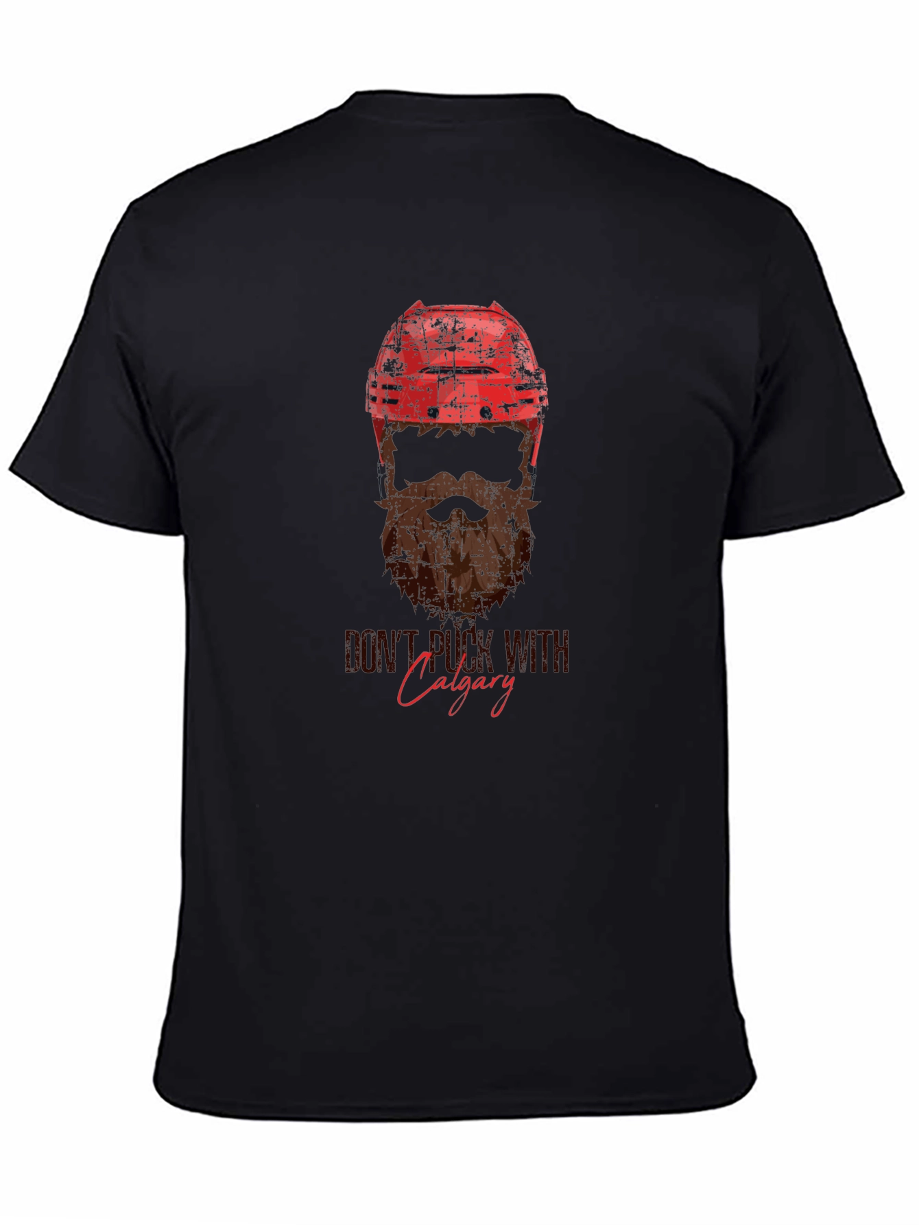 Hockey Helmet & Beard Graphic T-Shirt - Calgary Pride
