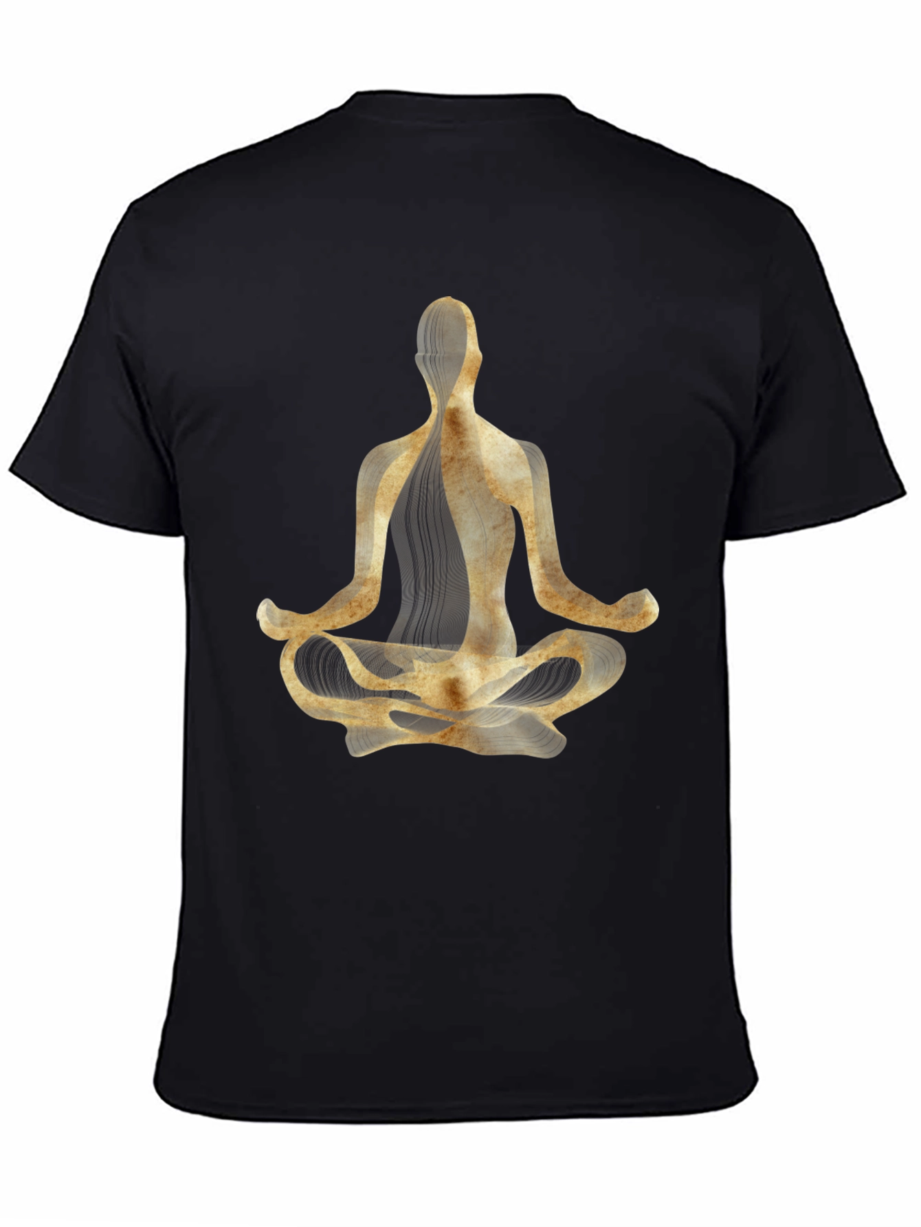 Yoga Pose Graphic Tee - Black Cotton Blend