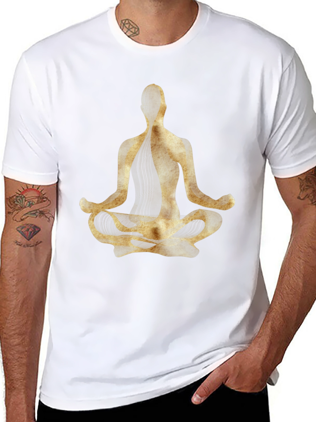 Yoga Pose Graphic Tee - Black Cotton Blend