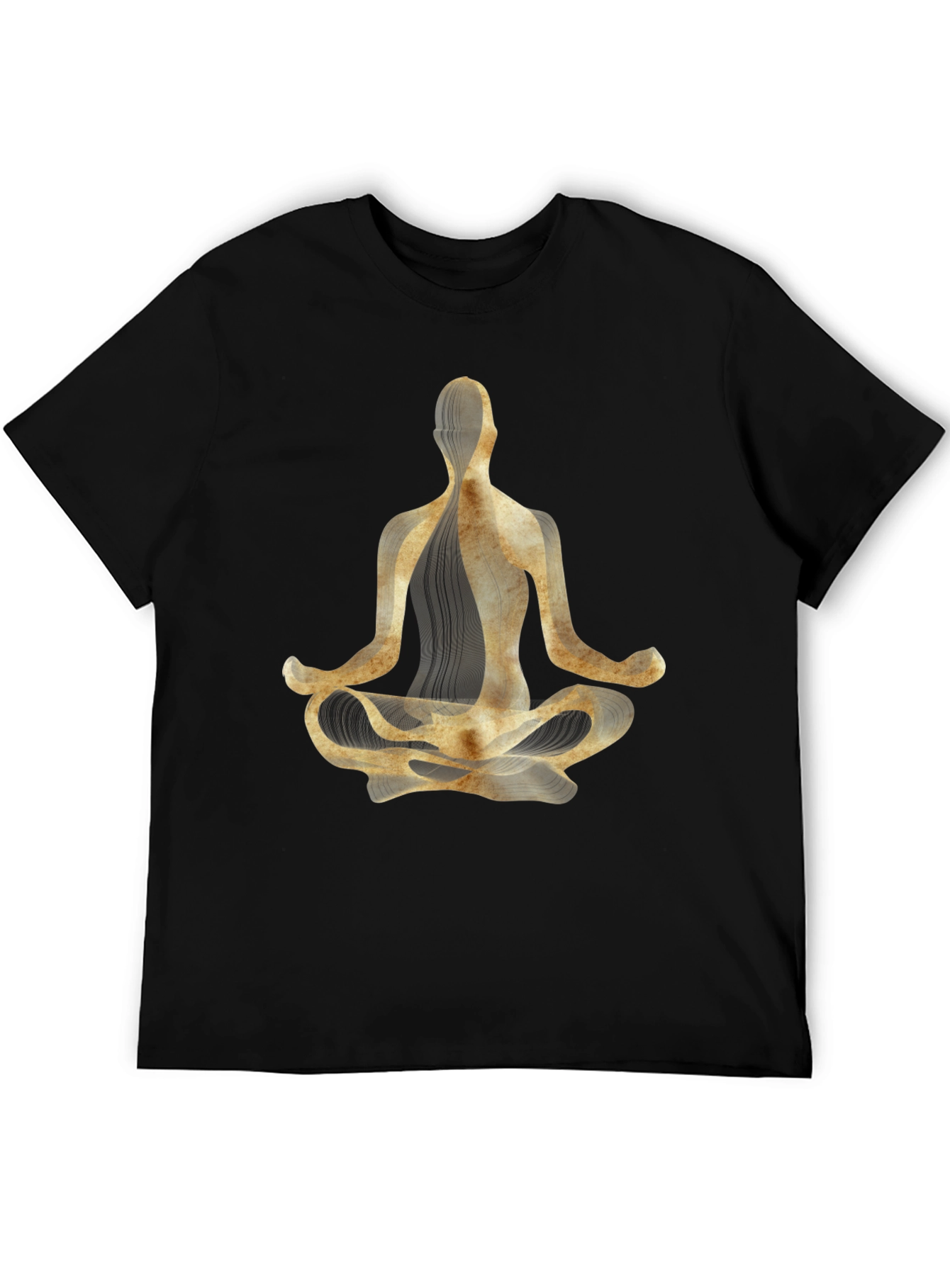 Yoga Pose Graphic Tee - Black Cotton Blend