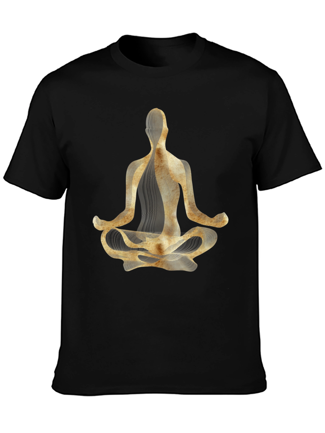 Yoga Pose Graphic Tee - Black Cotton Blend