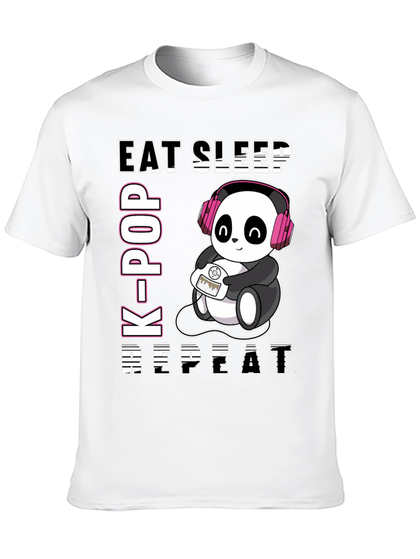Eat Sleep K-Pop Repeat Panda T-Shirt