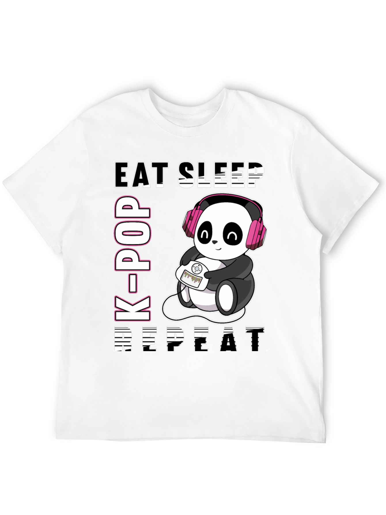 Eat Sleep K-Pop Repeat Panda T-Shirt