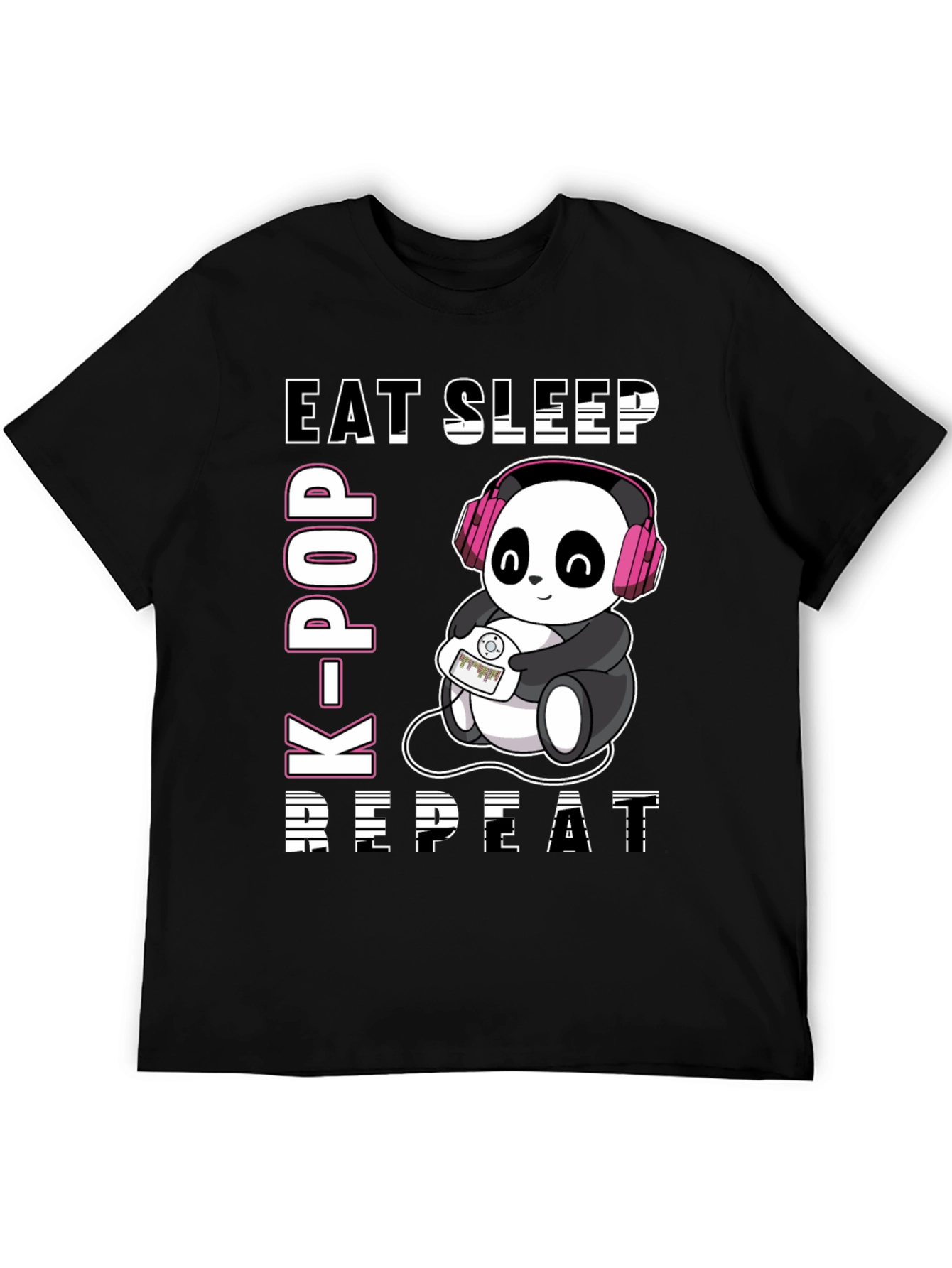 Eat Sleep K-Pop Repeat Panda T-Shirt