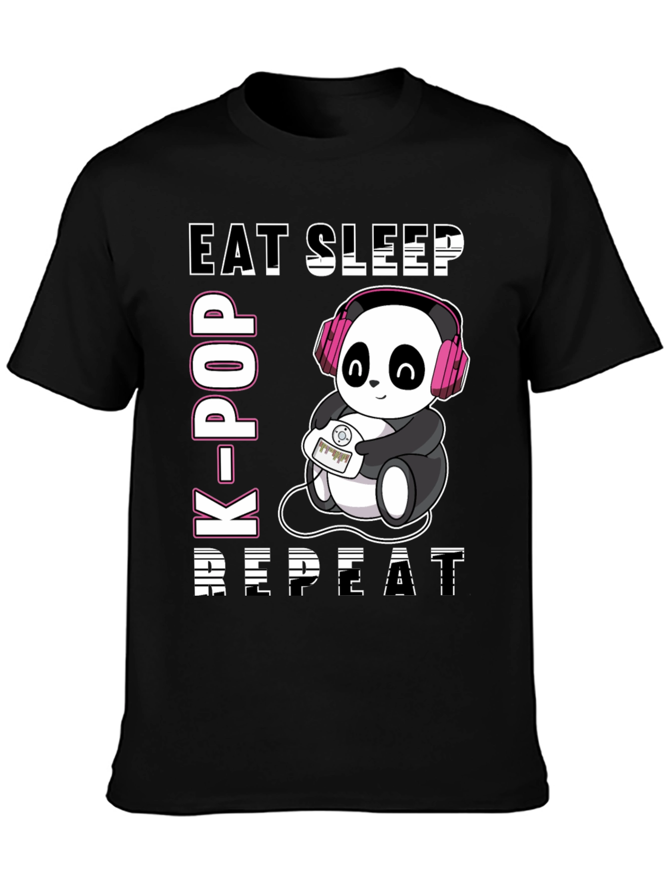 Eat Sleep K-Pop Repeat Panda T-Shirt