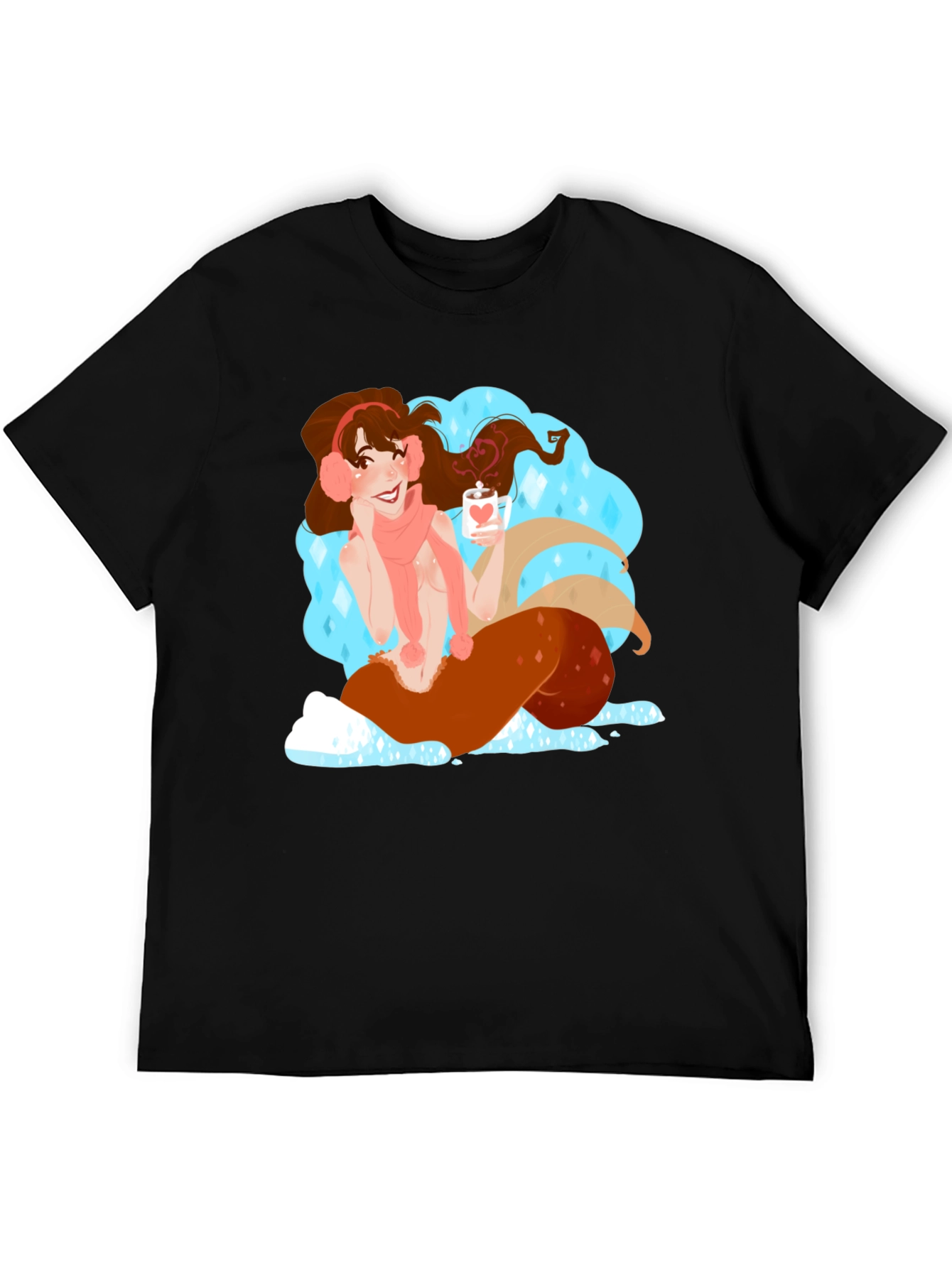 Winter Mermaid Graphic Tee - Cozy Cocoa