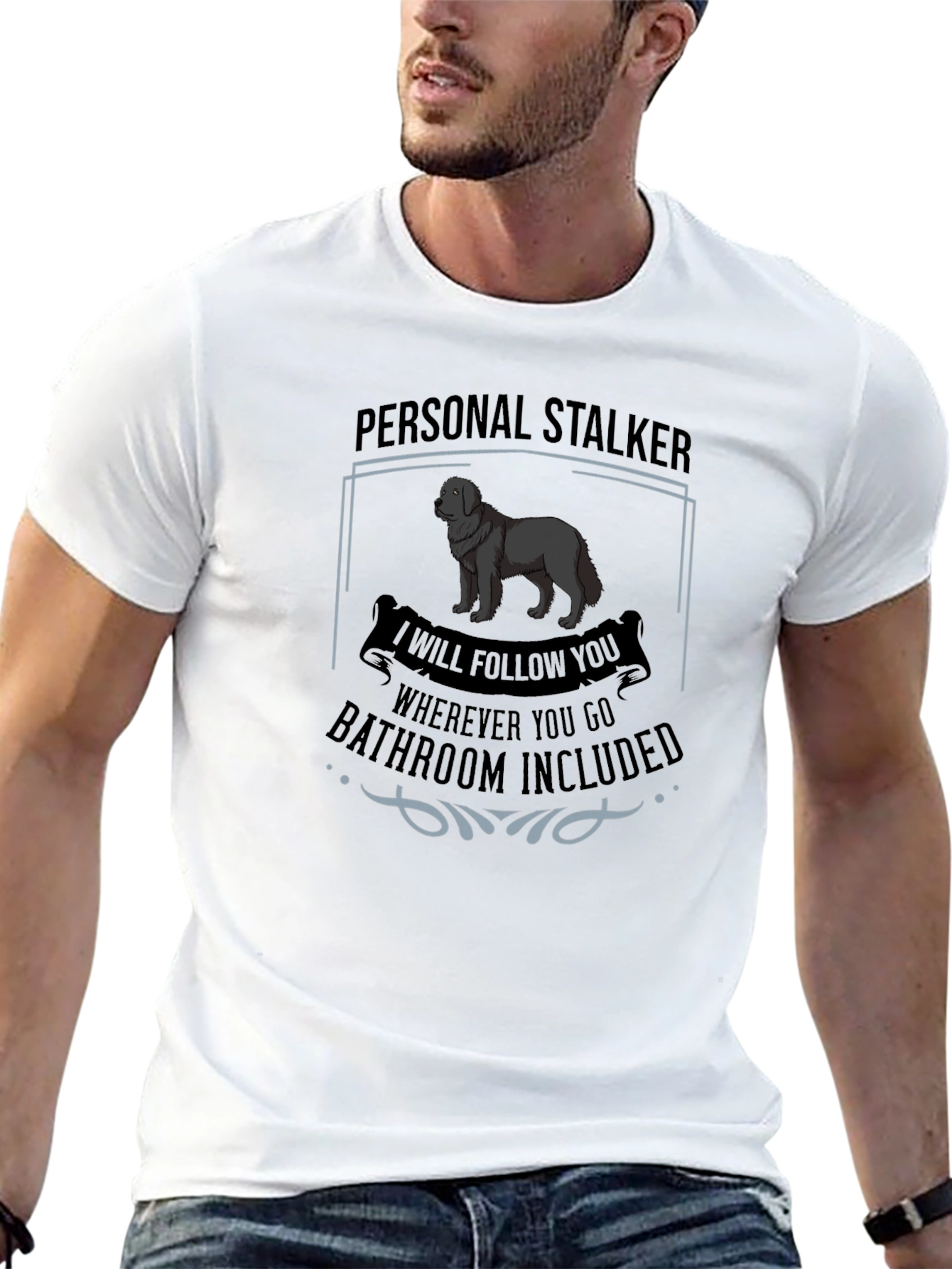 Personal Stalker Dog Graphic T-Shirt