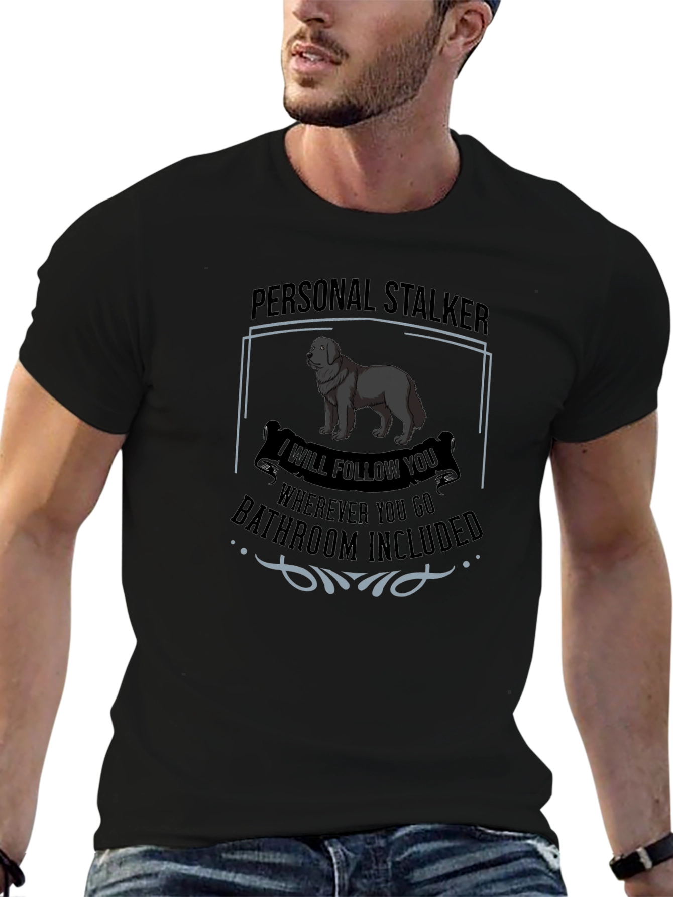 Personal Stalker Dog Graphic T-Shirt