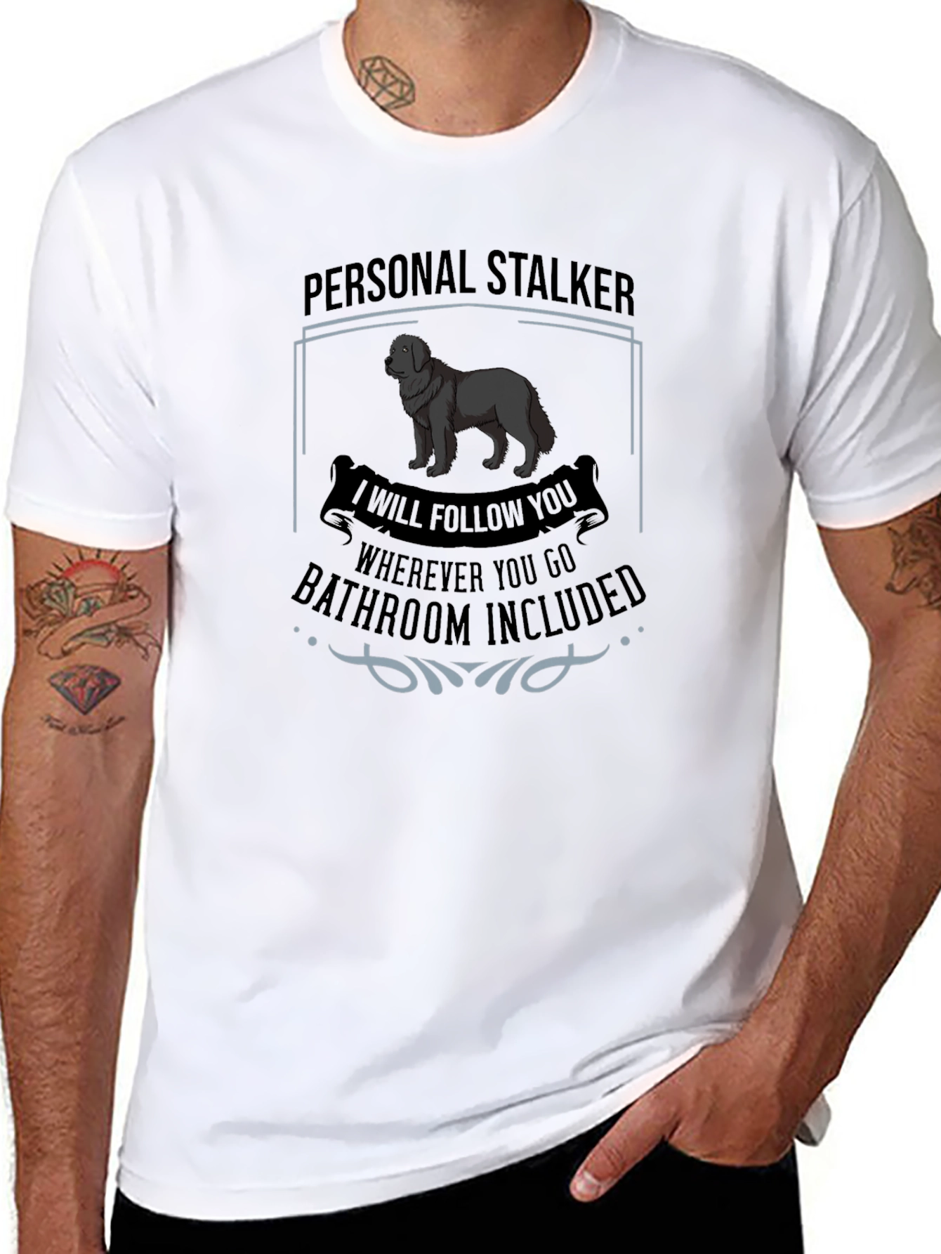 Personal Stalker Dog Graphic T-Shirt