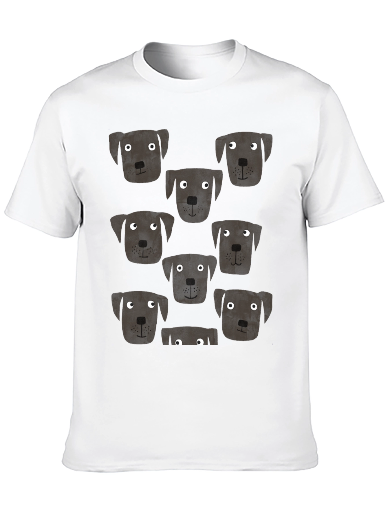 Dog Pattern T-Shirt - Cute Puppy Print Tee