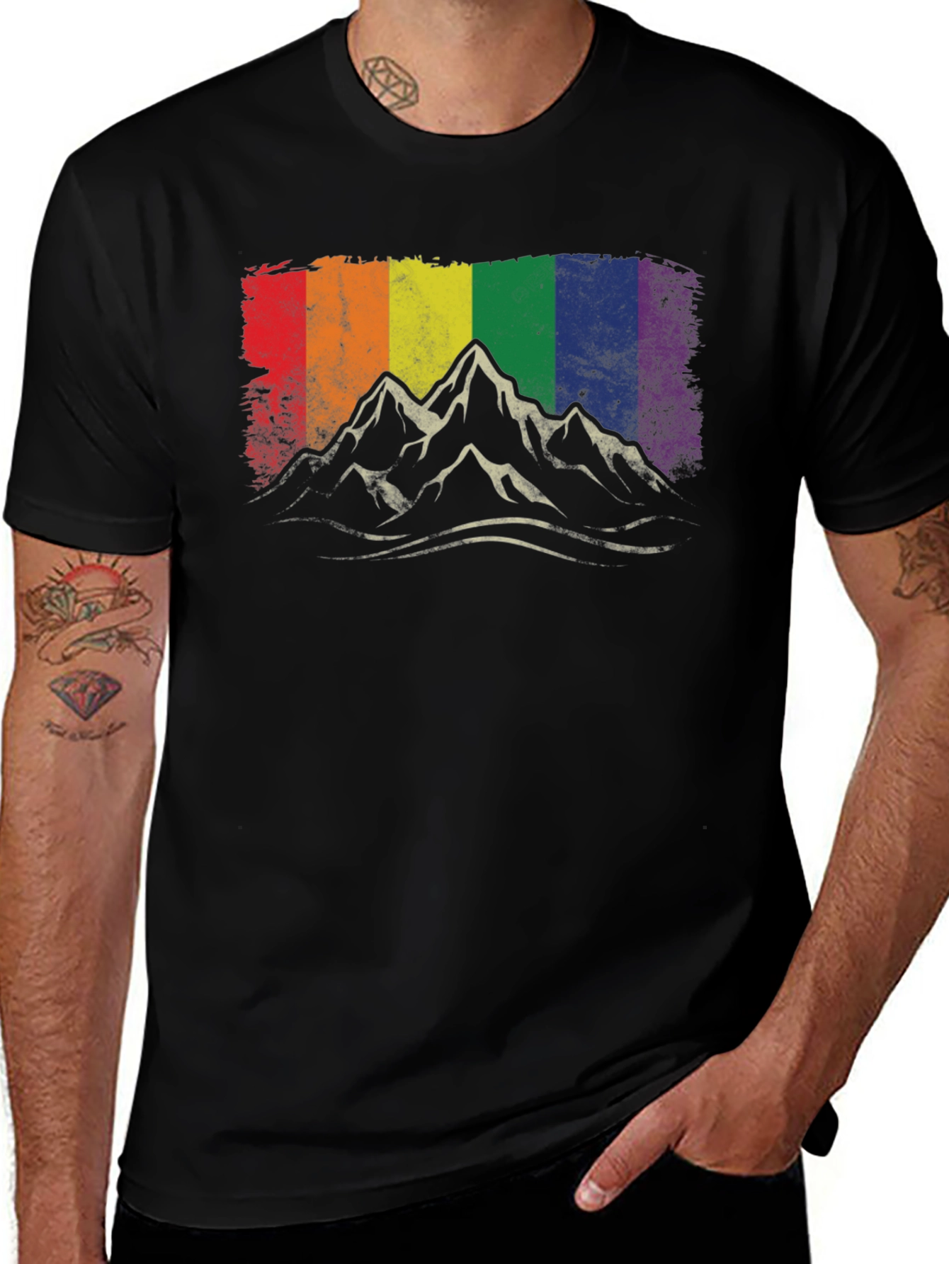 Pride Mountain T-Shirt - Rainbow Peaks Graphic Tee