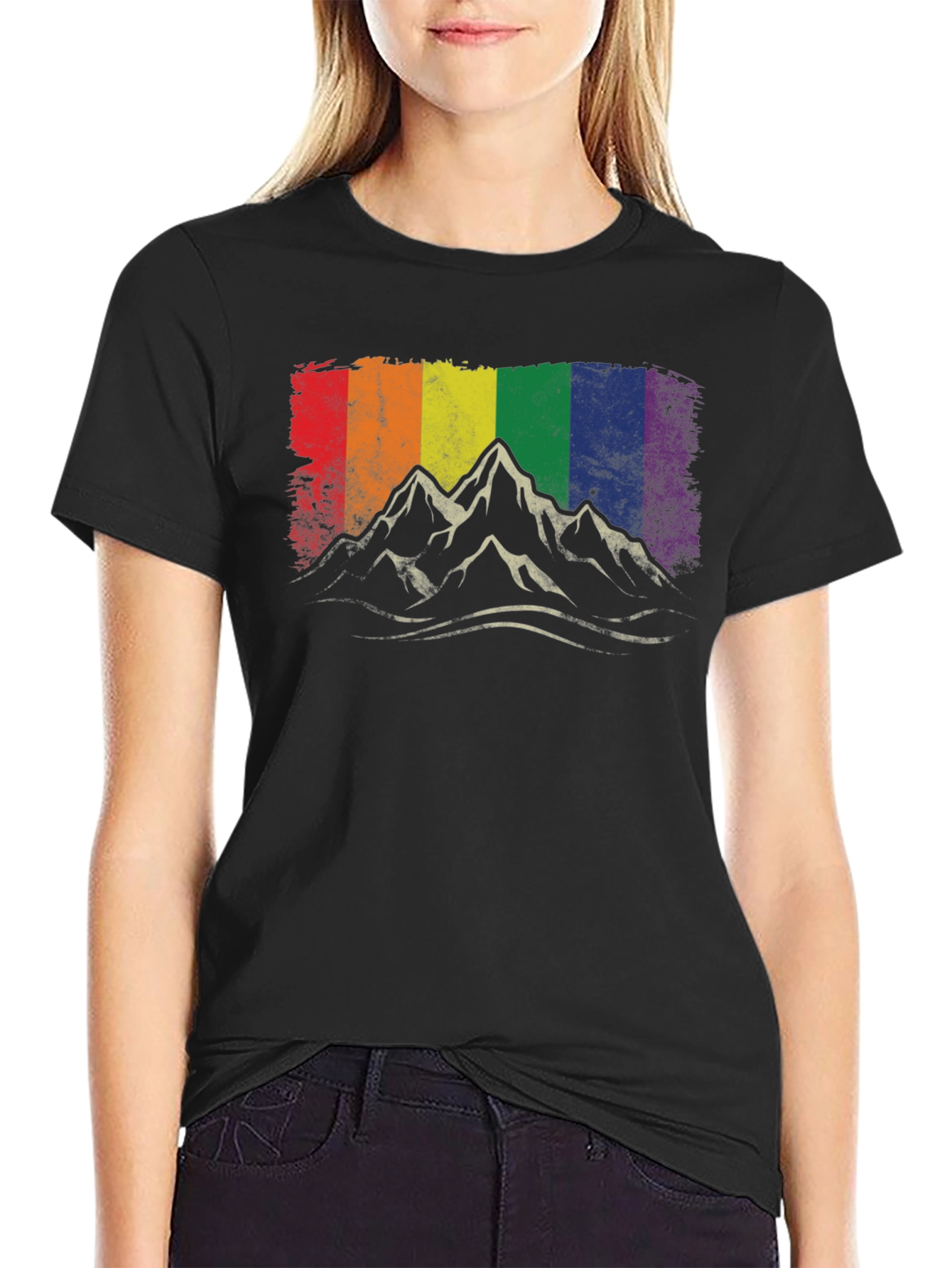 Pride Mountain T-Shirt - Rainbow Peaks Graphic Tee