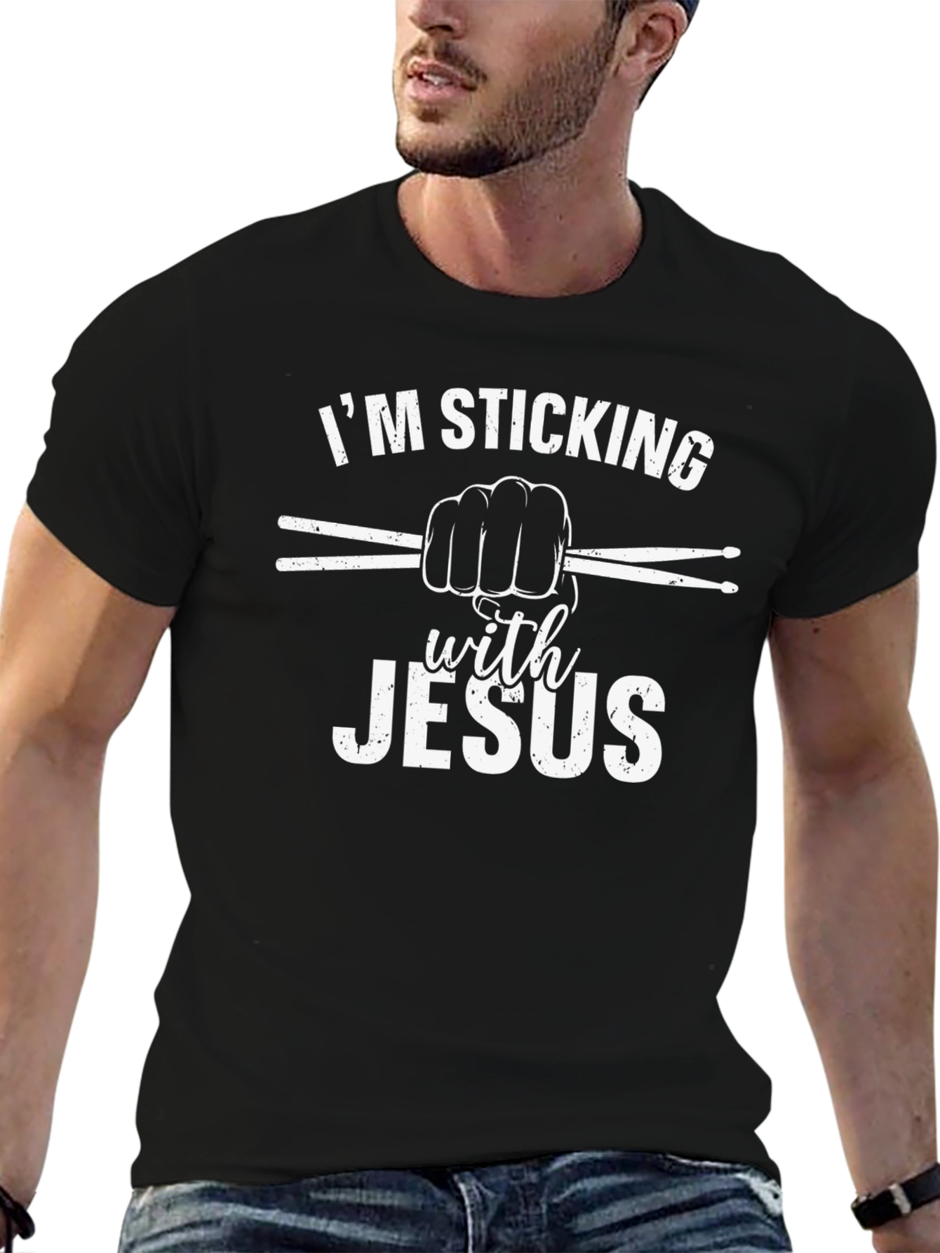 Im Sticking with Jesus Black T-Shirt