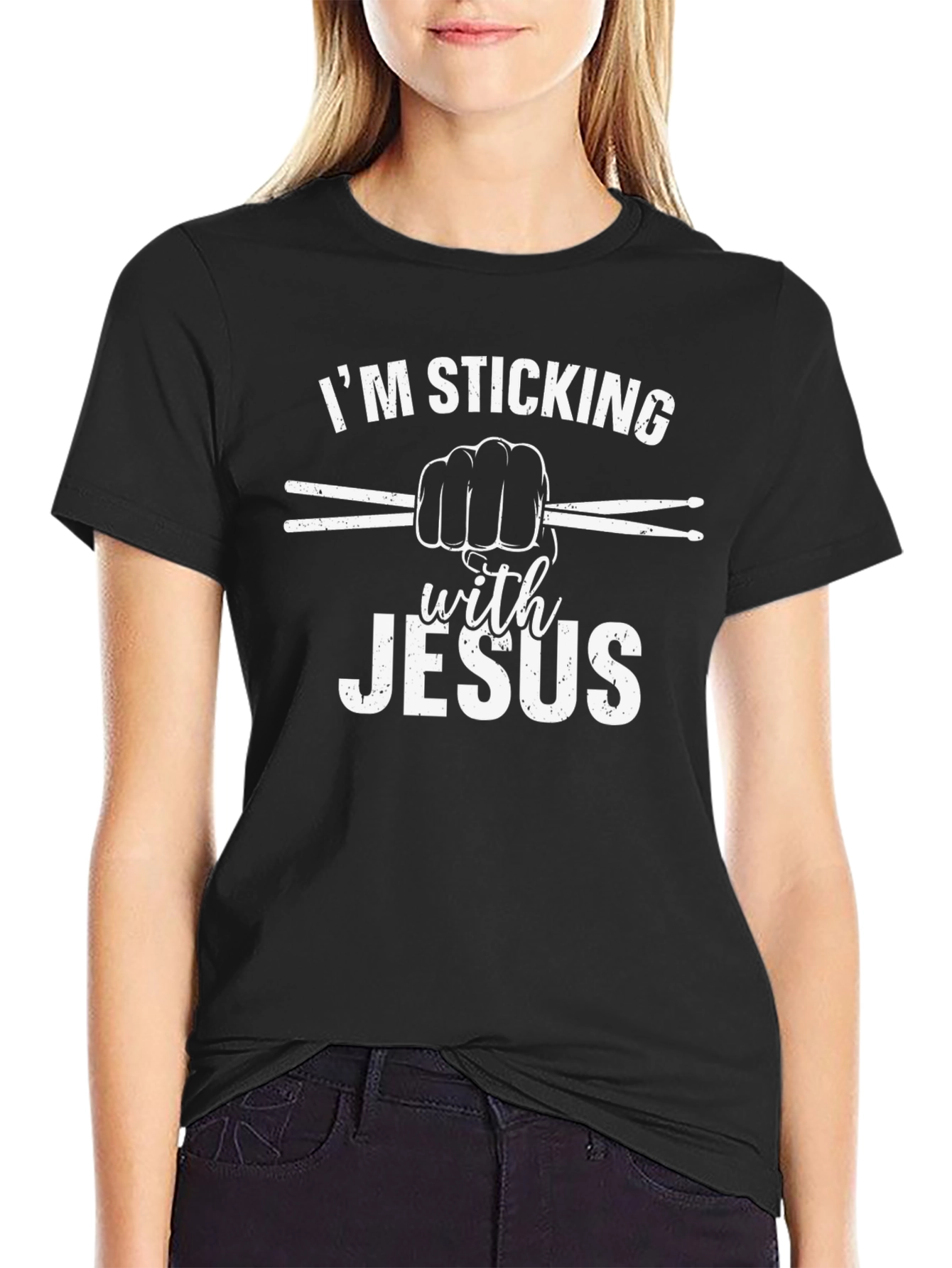 Im Sticking with Jesus Black T-Shirt