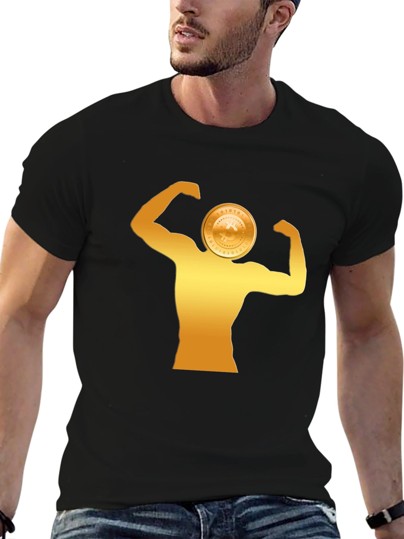 Crypto Muscle Tee - Bitcoin Bodybuilder