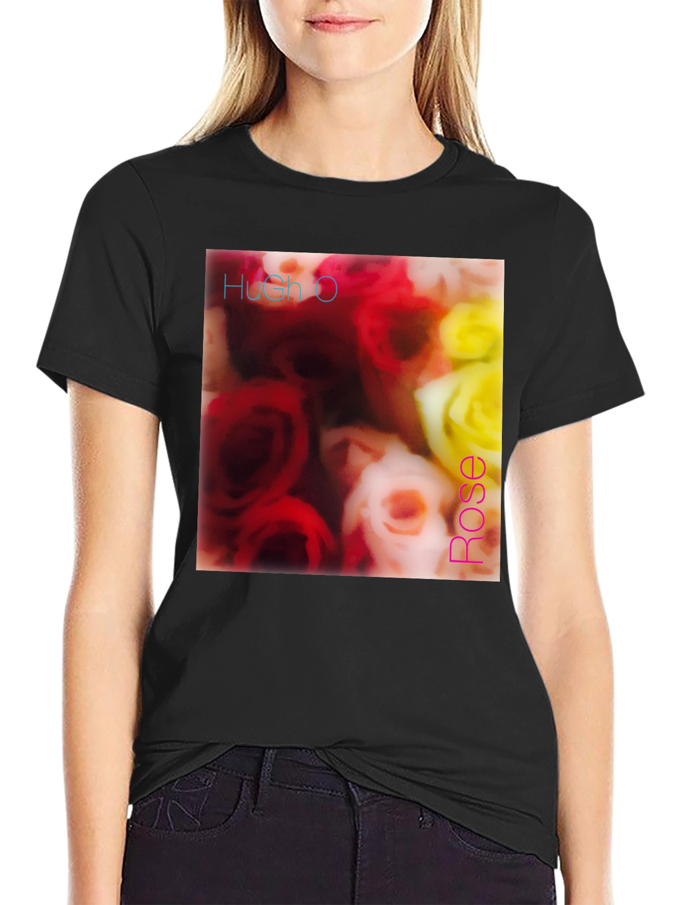 Hush O Rose T-Shirt - Floral Design Tee