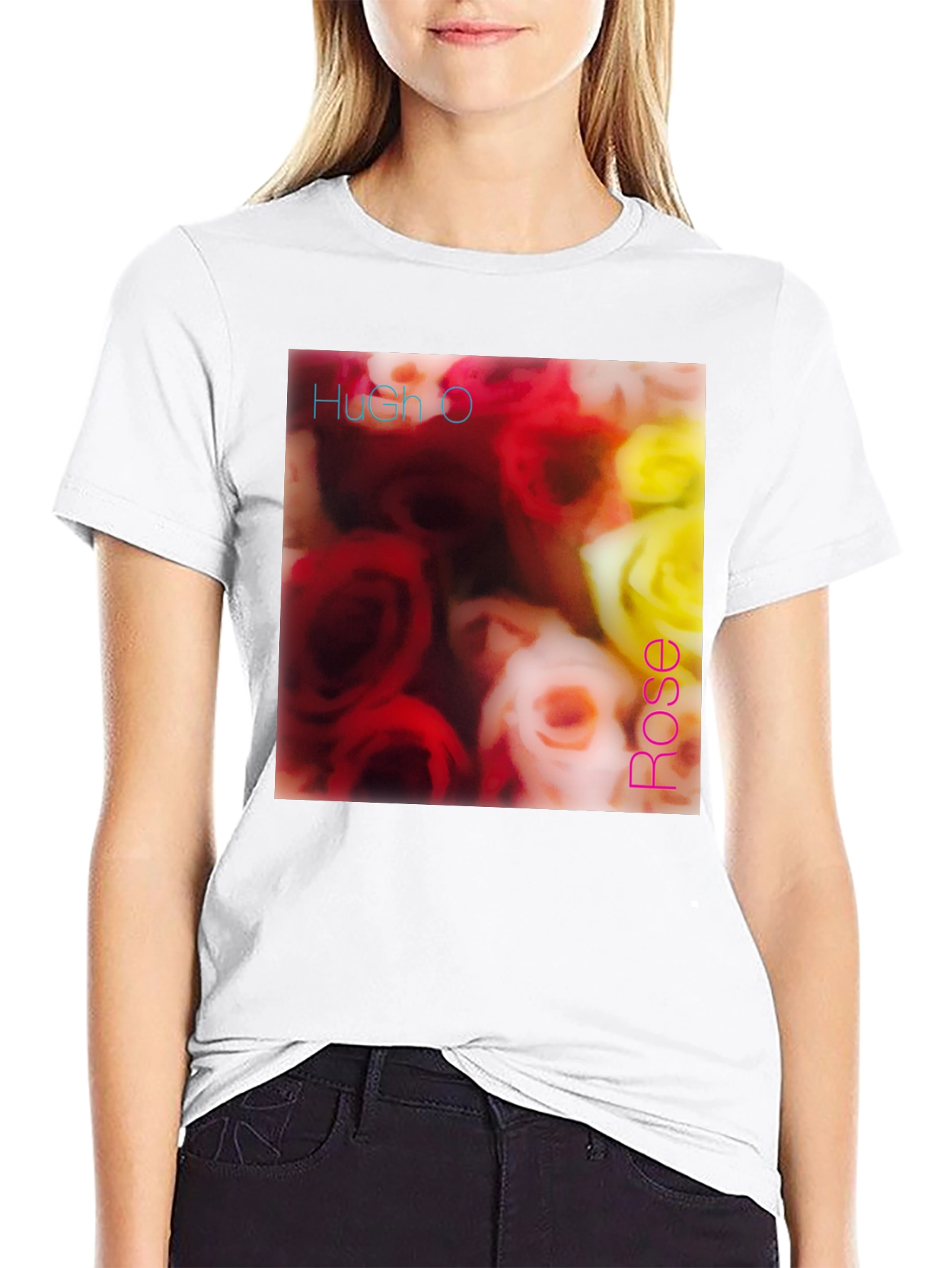 Hush O Rose T-Shirt - Floral Design Tee