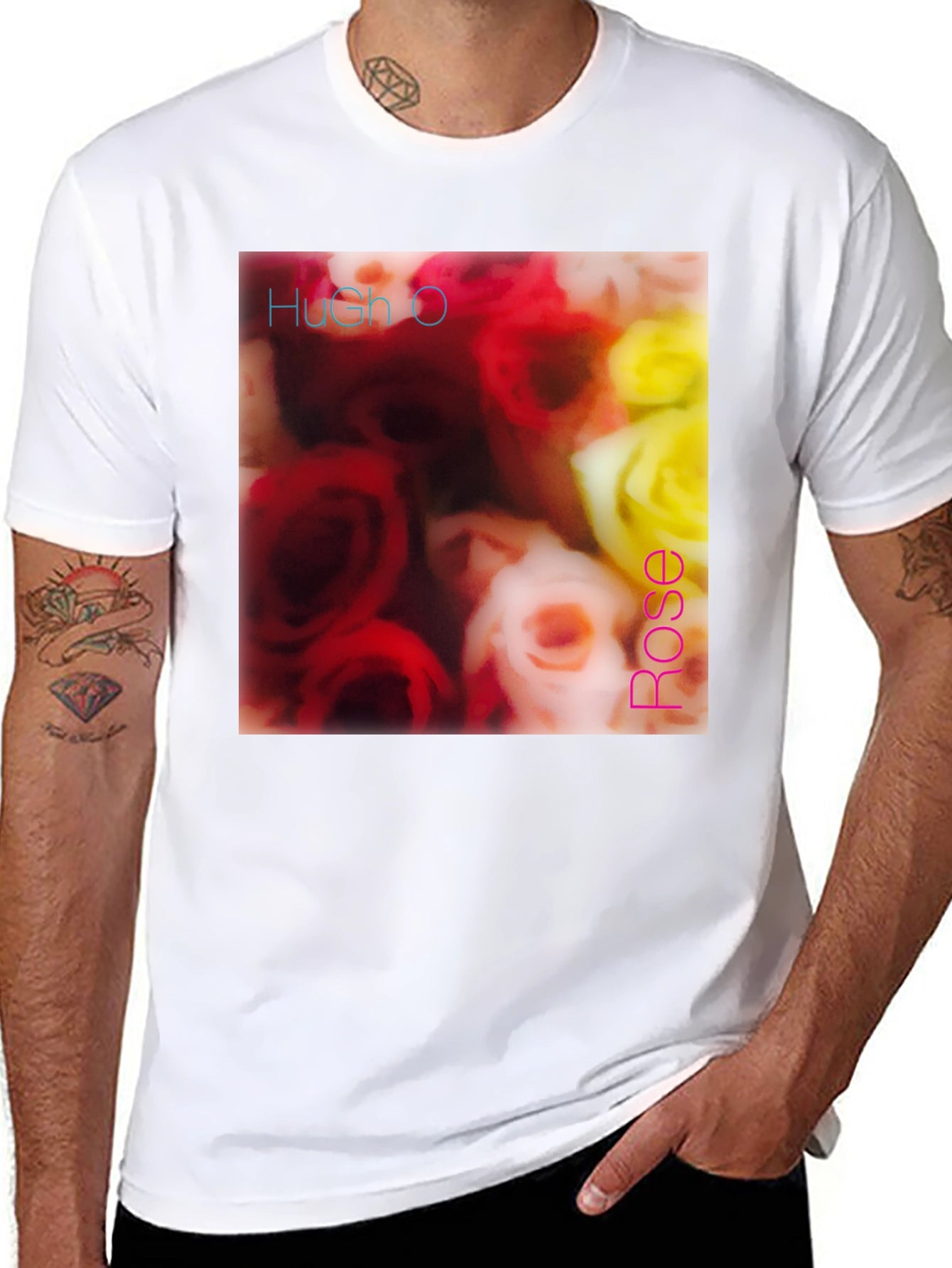 Hush O Rose T-Shirt - Floral Design Tee