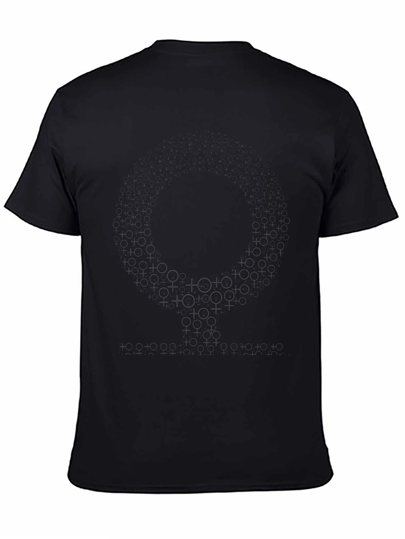 Black Graphic Print Crew Neck Mens T-Shirt