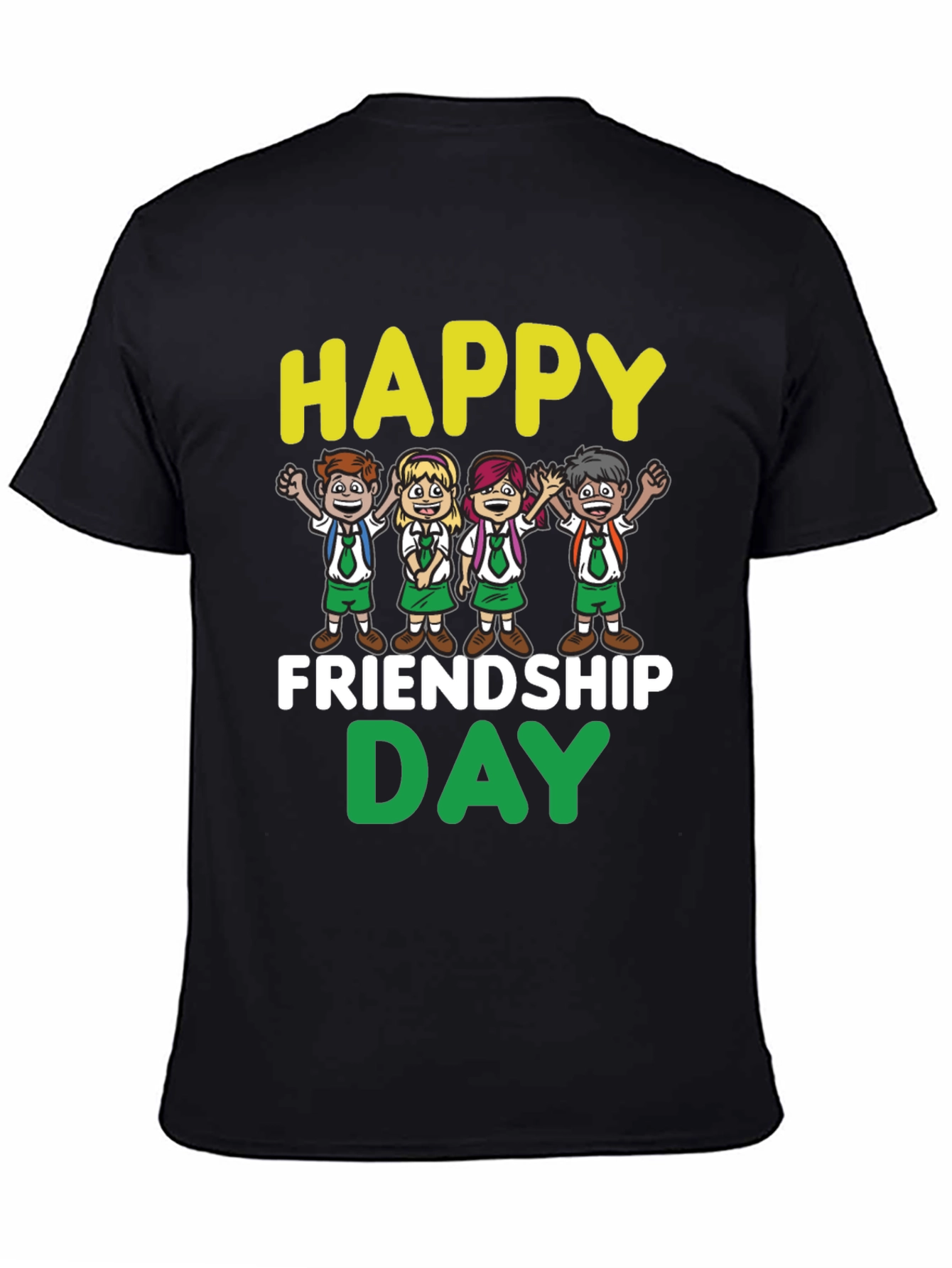 Happy Friendship Day T-Shirt - Fun Cartoon Kids Design