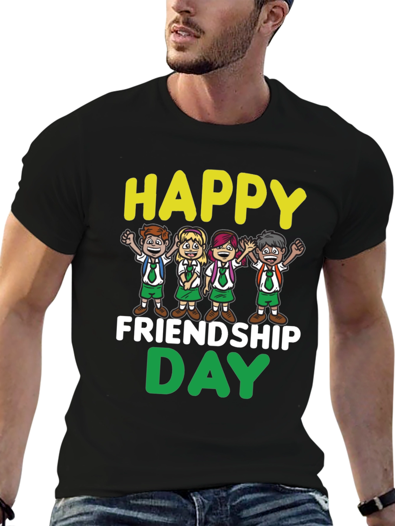 Happy Friendship Day T-Shirt - Fun Cartoon Kids Design