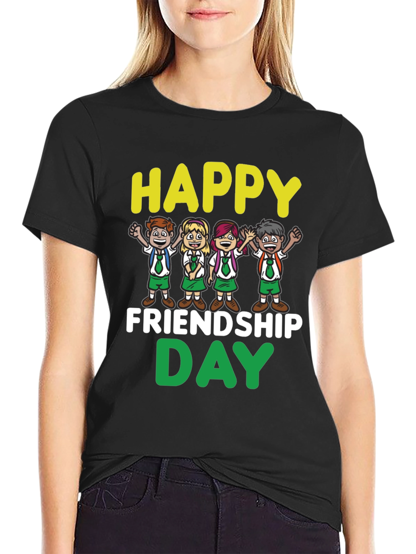 Happy Friendship Day T-Shirt - Fun Cartoon Kids Design