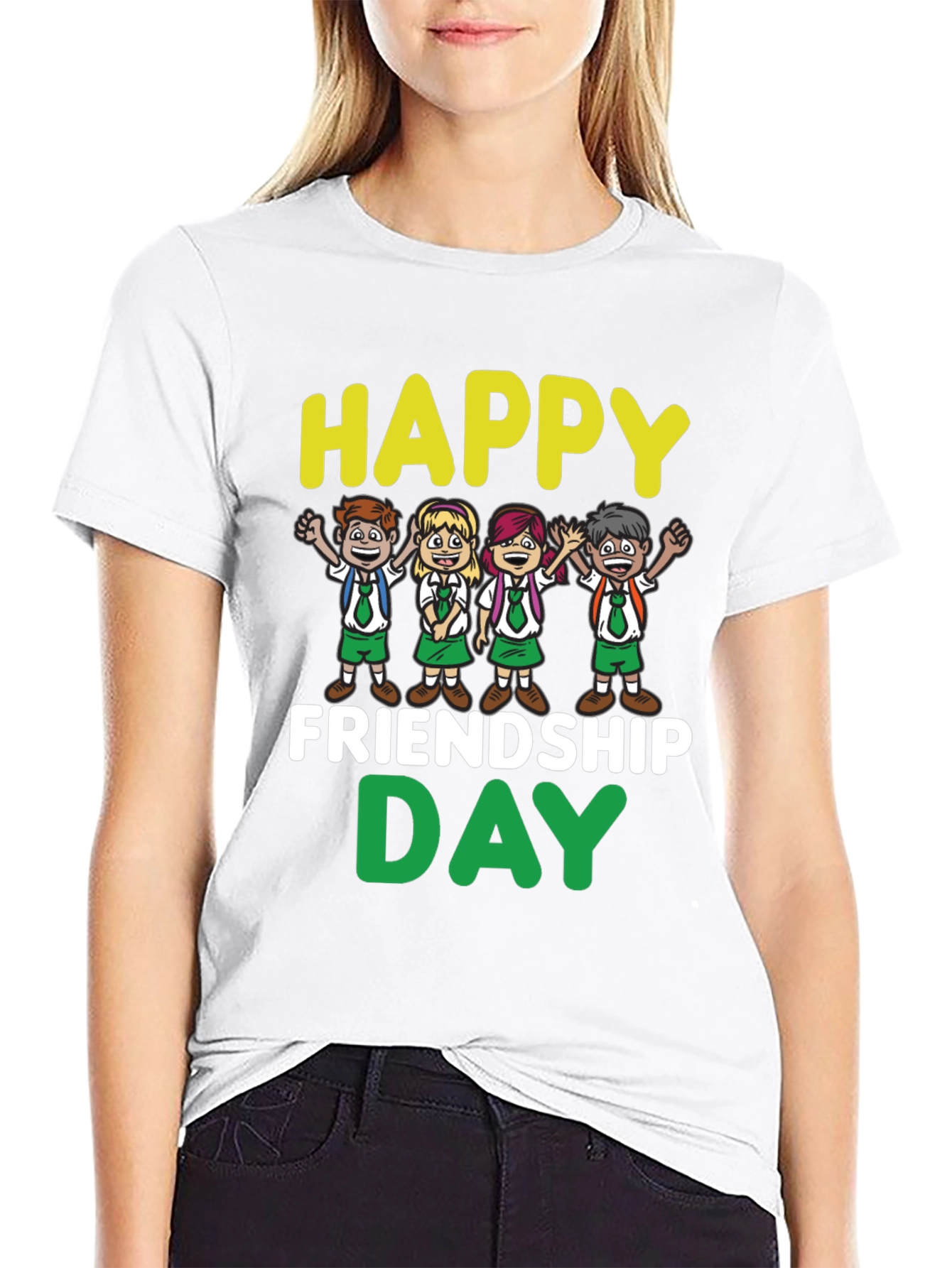 Happy Friendship Day T-Shirt - Fun Cartoon Kids Design