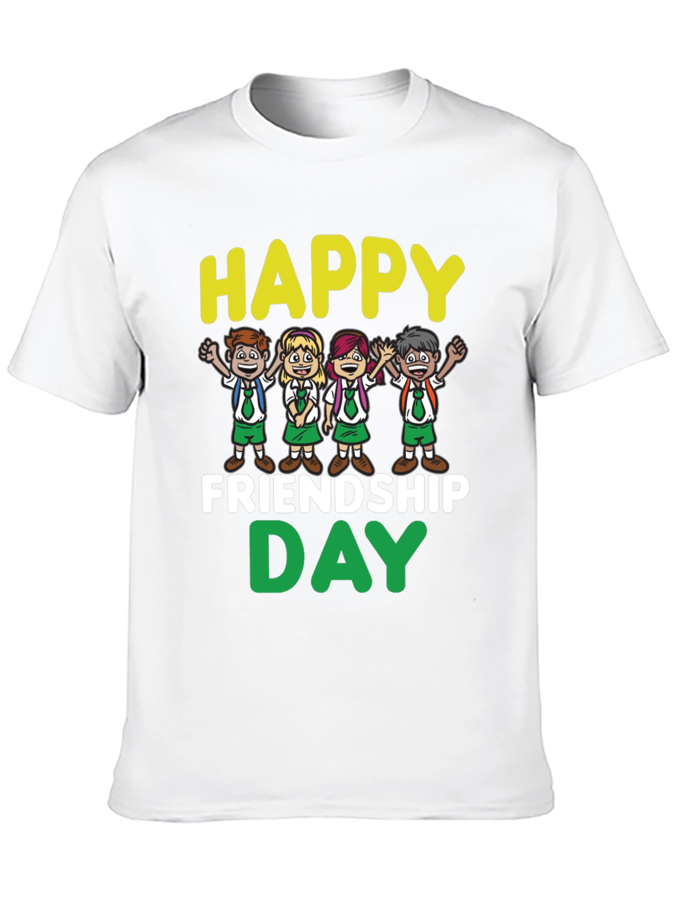 Happy Friendship Day T-Shirt - Fun Cartoon Kids Design