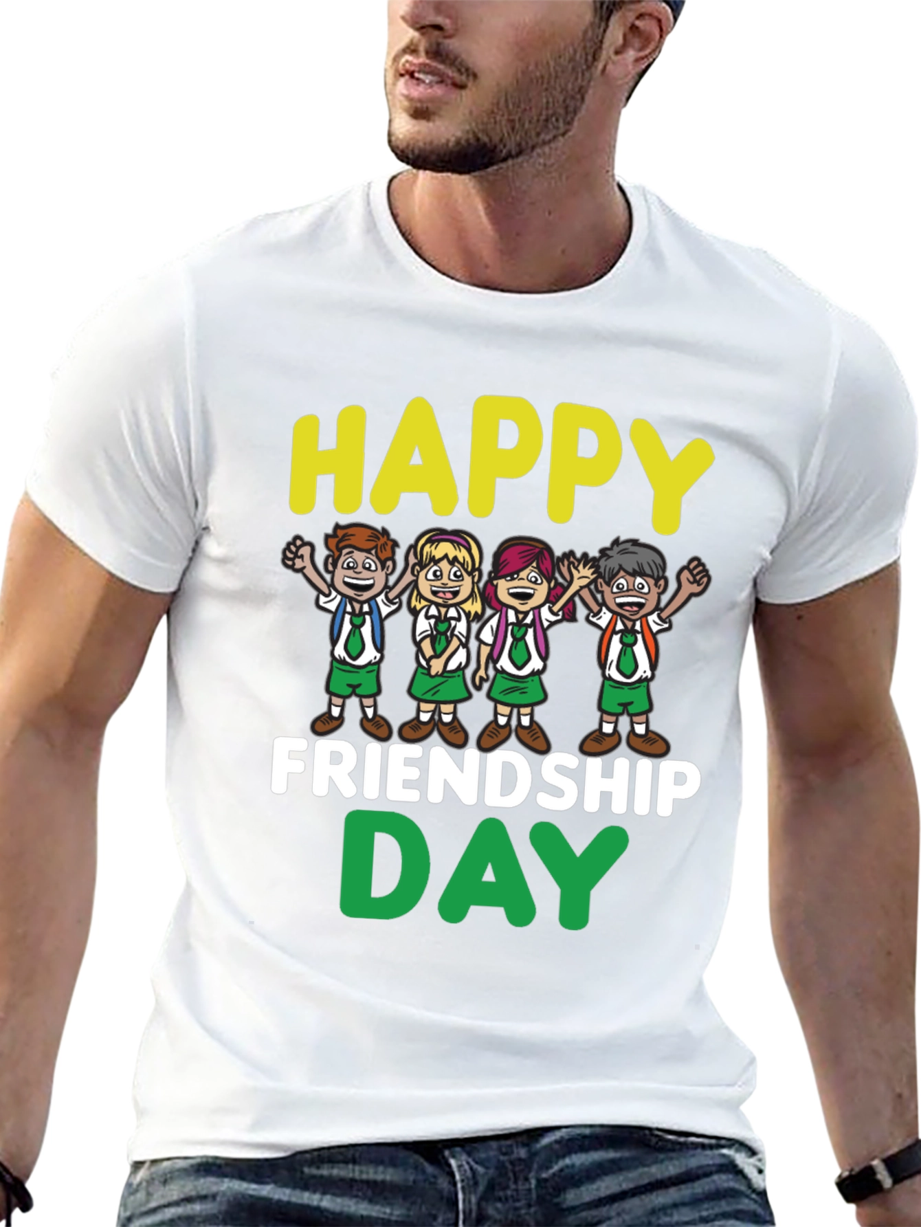 Happy Friendship Day T-Shirt - Fun Cartoon Kids Design